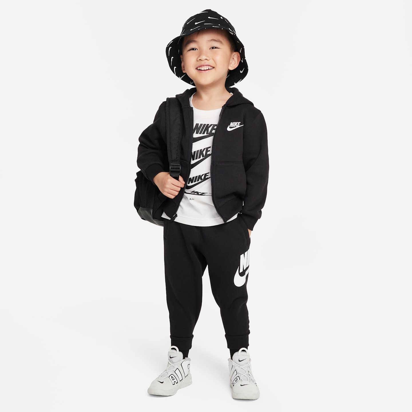 Детское флисовое худи-пуловер Nike Sportswear Club для малышей, цвет: Чёрный — фото 5