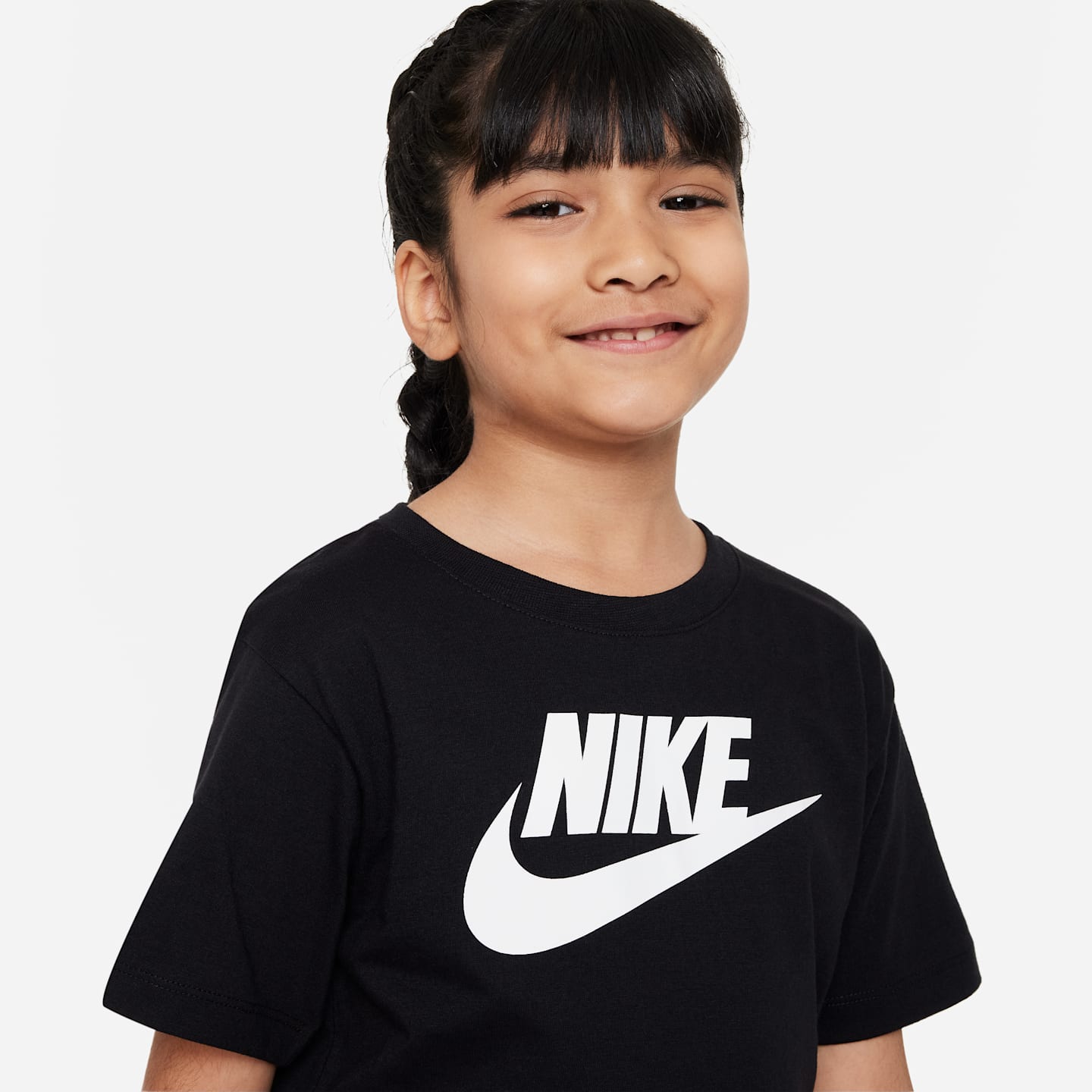 Футболка Nike Sportswear Cropped T-Shirt для девочек, цвет: Чёрный — фото 3