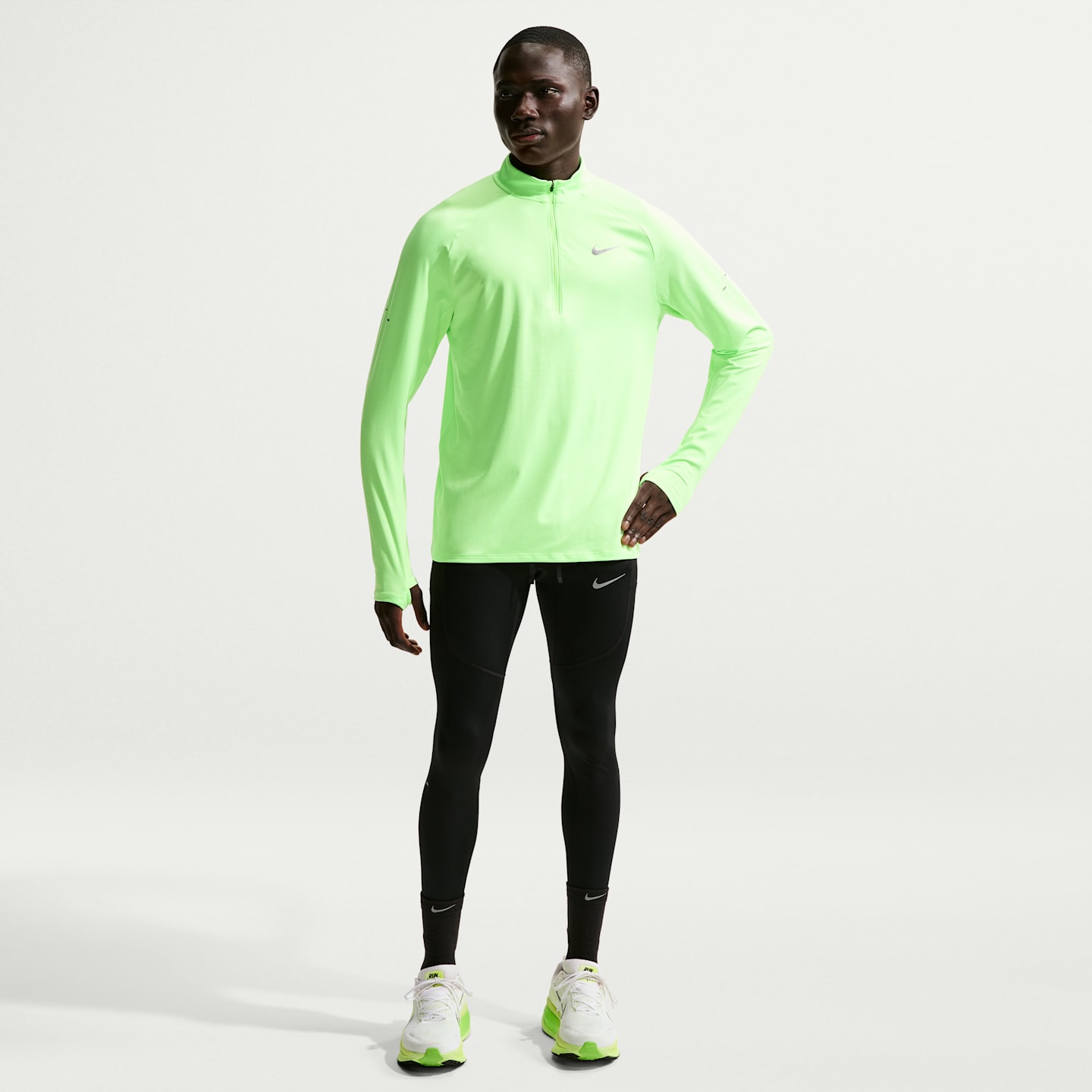 Мужские беговые тайтсы Nike Stride Dri-FIT, цвет: Чёрный — фото 1