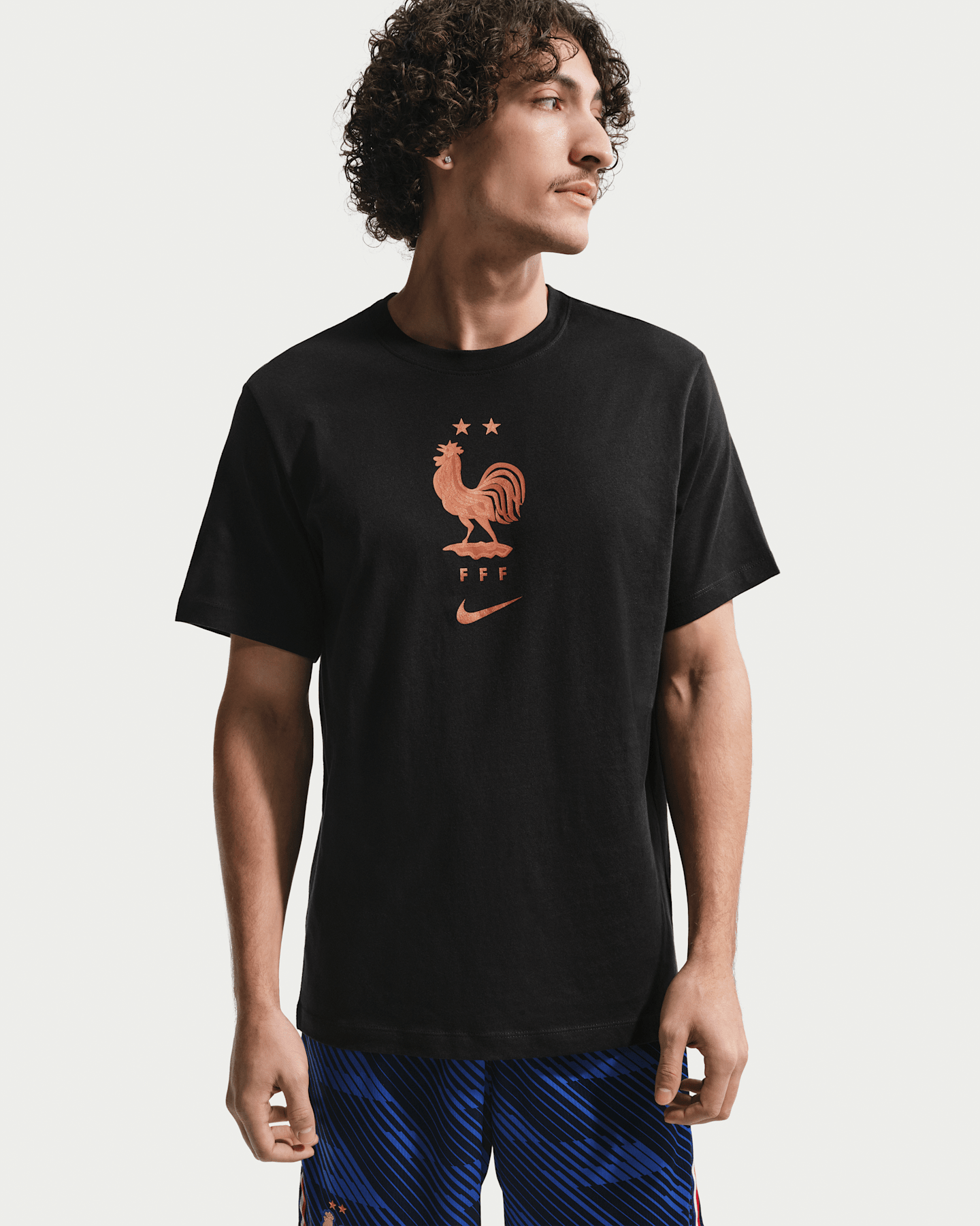 Мужская футбольная футболка Nike FFF, цвет: Чёрный — фото 6