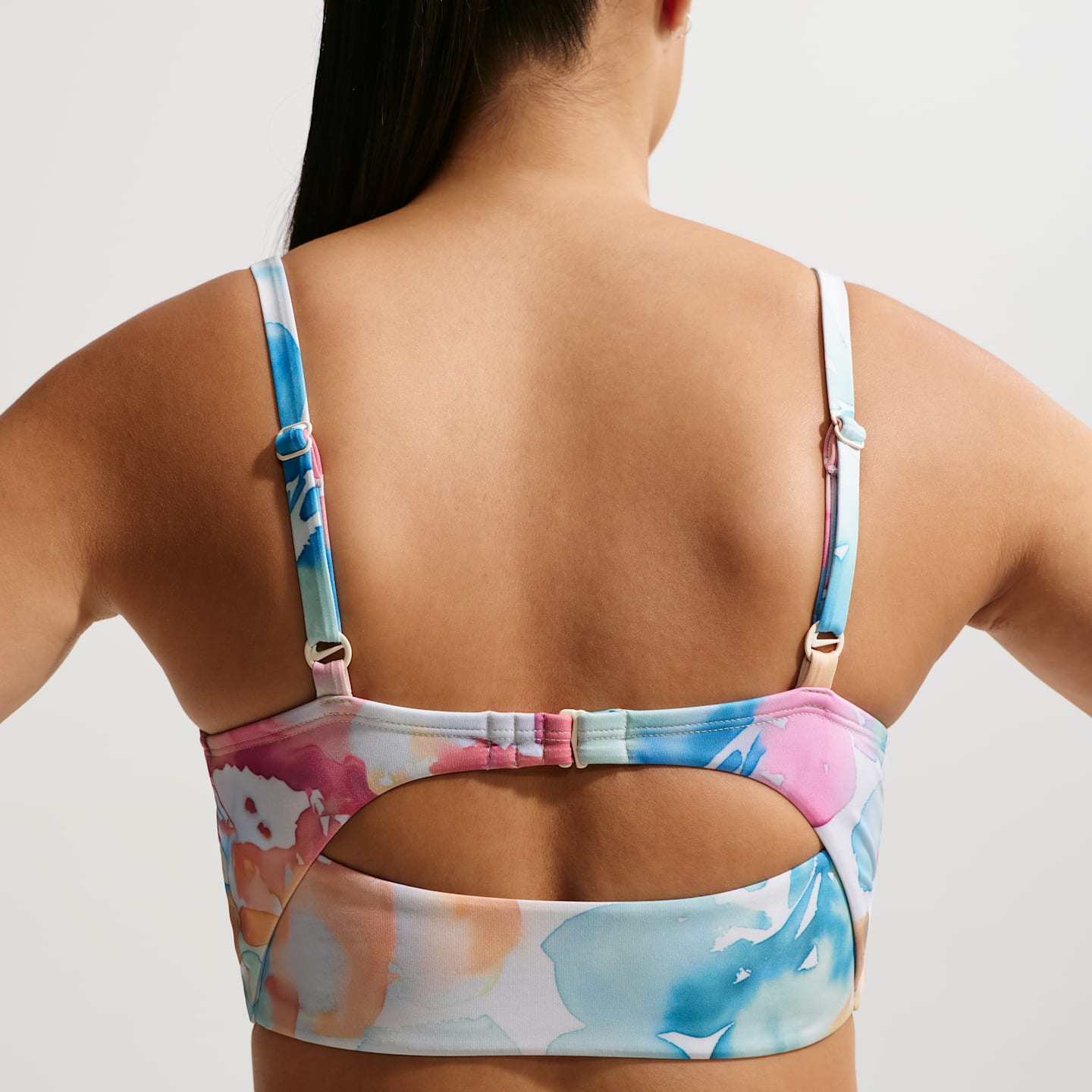 Купальник Midkini, V-образный вырез — Nike, цвет: Розовый сияющий — фото 2
