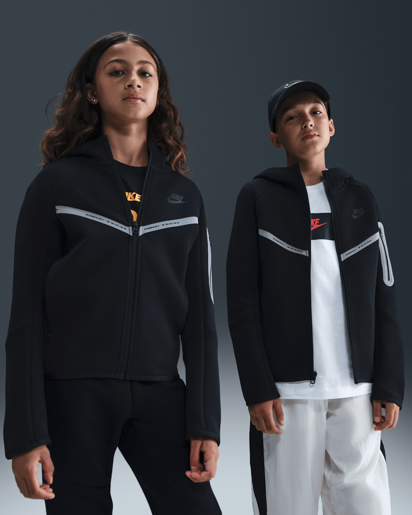 Детское худи Nike Sportswear Tech Fleece Full-Zip with Reflective Accents, цвет: Чёрный — фото 8
