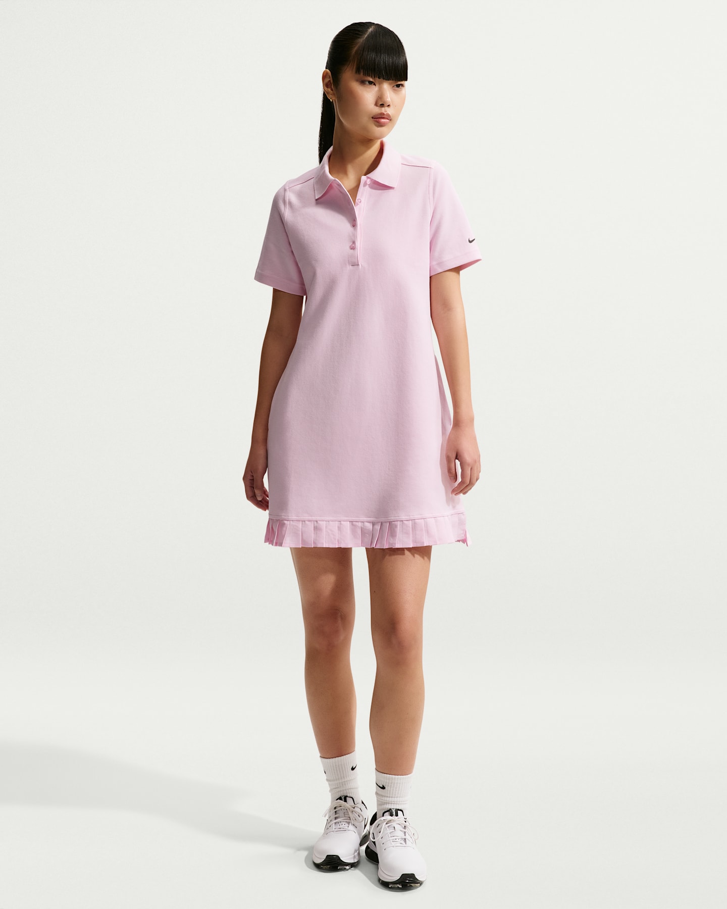 Женское платье Nike Golf Polo Dress, цвет: Розовый пенный / Чёрный — фото 6