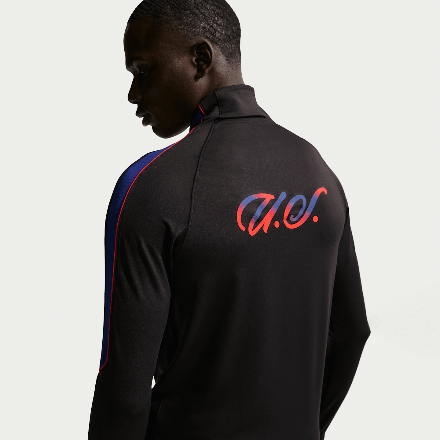 Мужские топы USA Strike Nike Dri-FIT Soccer Drill Top, цвет: Чёрный / Королевский синий — фото 2