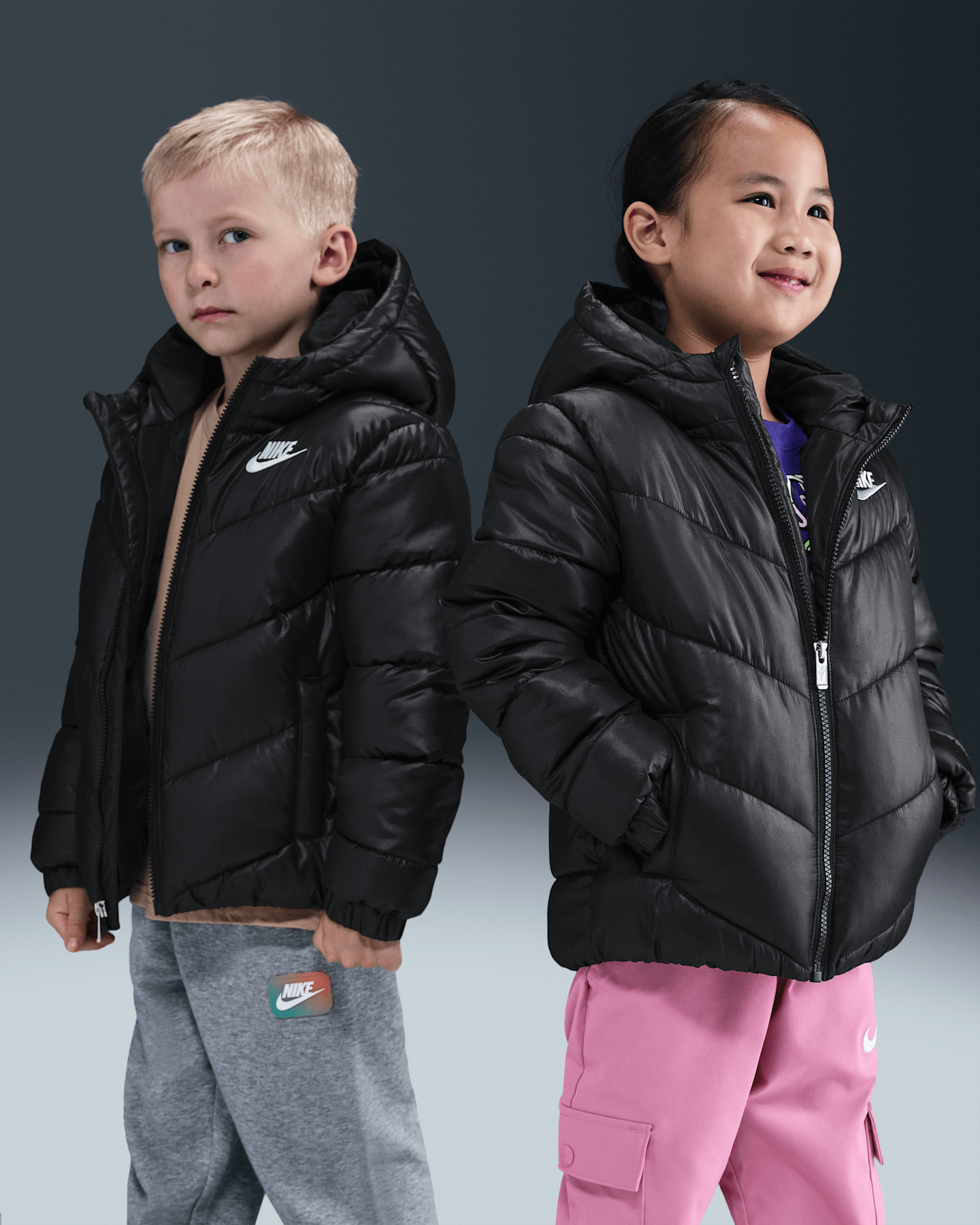 Детская куртка Nike Sportswear All Day Play Therma-FIT Loose-Fit Puffer, цвет: Чёрный — фото 9