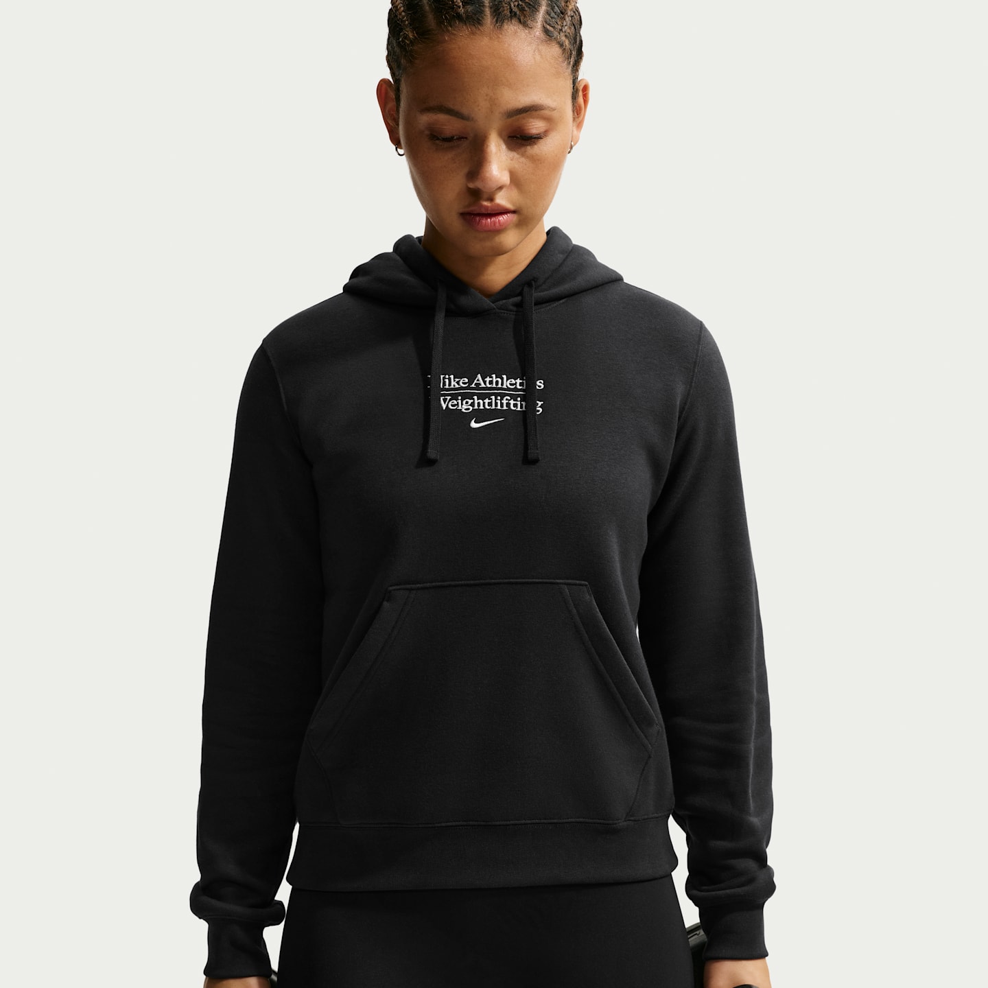 Женское худи Nike для тяжёлой атлетики, цвет: Чёрный — фото 3