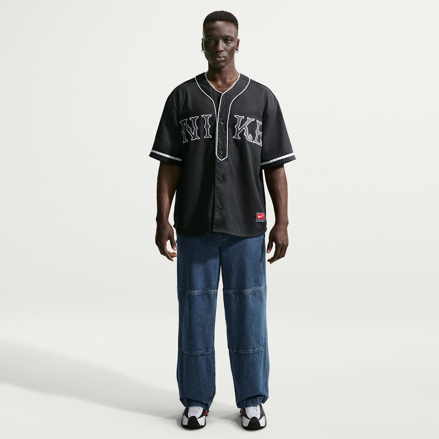 Мужской топ Nike Life Vintage Sport с коротким рукавом, цвет: Чёрный / Белый — фото 4