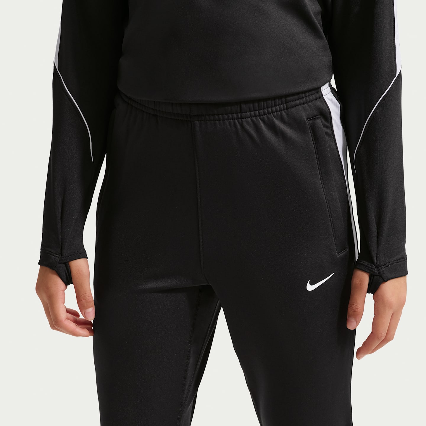 Детские футбольные брюки Nike Strike Dri-FIT, цвет: Чёрный / Белый — фото 3
