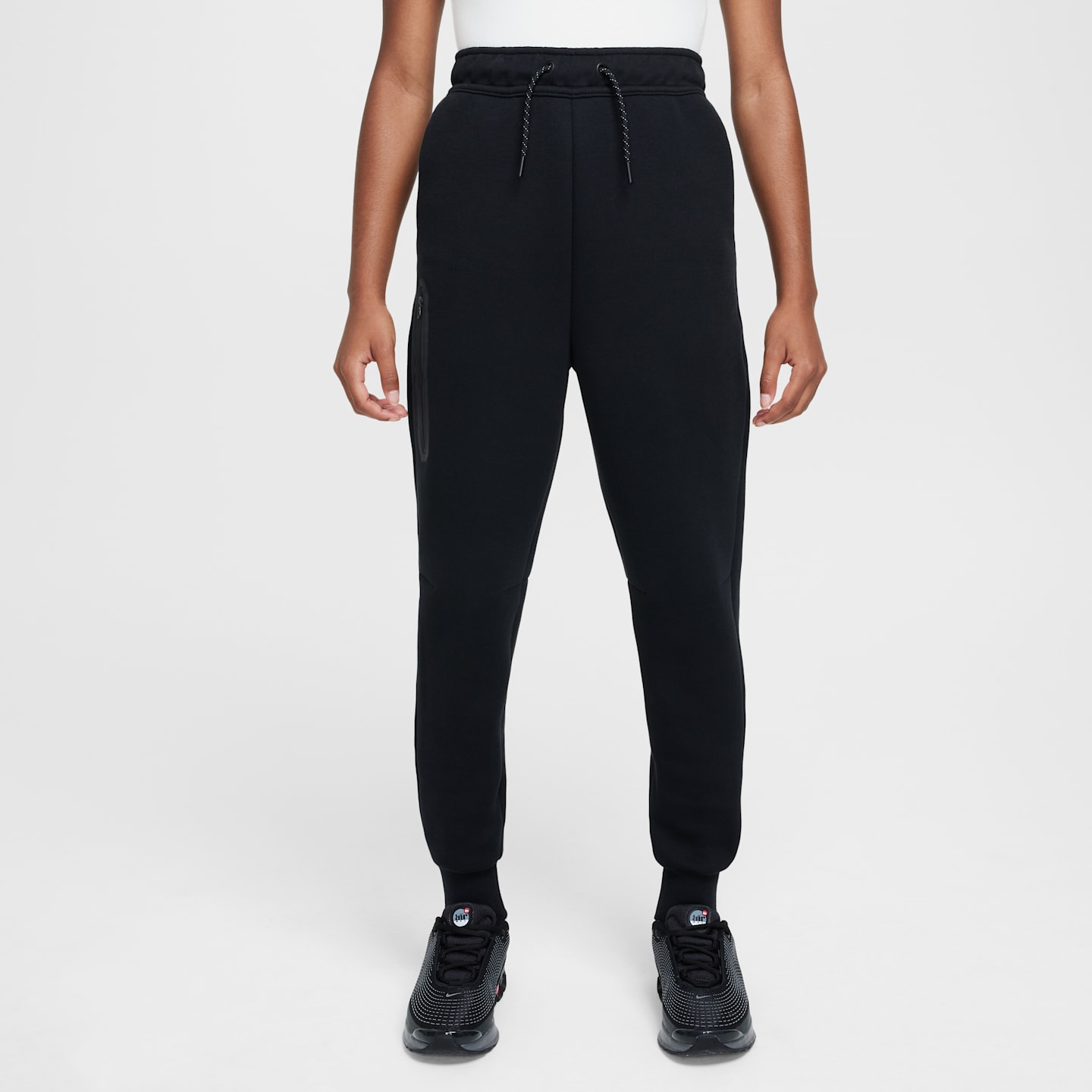 Брюки Nike Sportswear Tech Fleece Joggers для девочек, цвет: Чёрный — фото 1