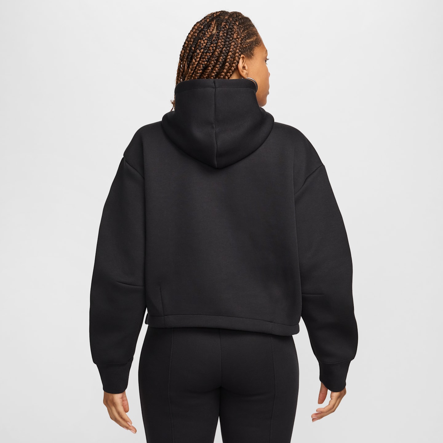 Женское худи Nike Sportswear Tech Fleece оверсайз, цвет: Чёрный — фото 2