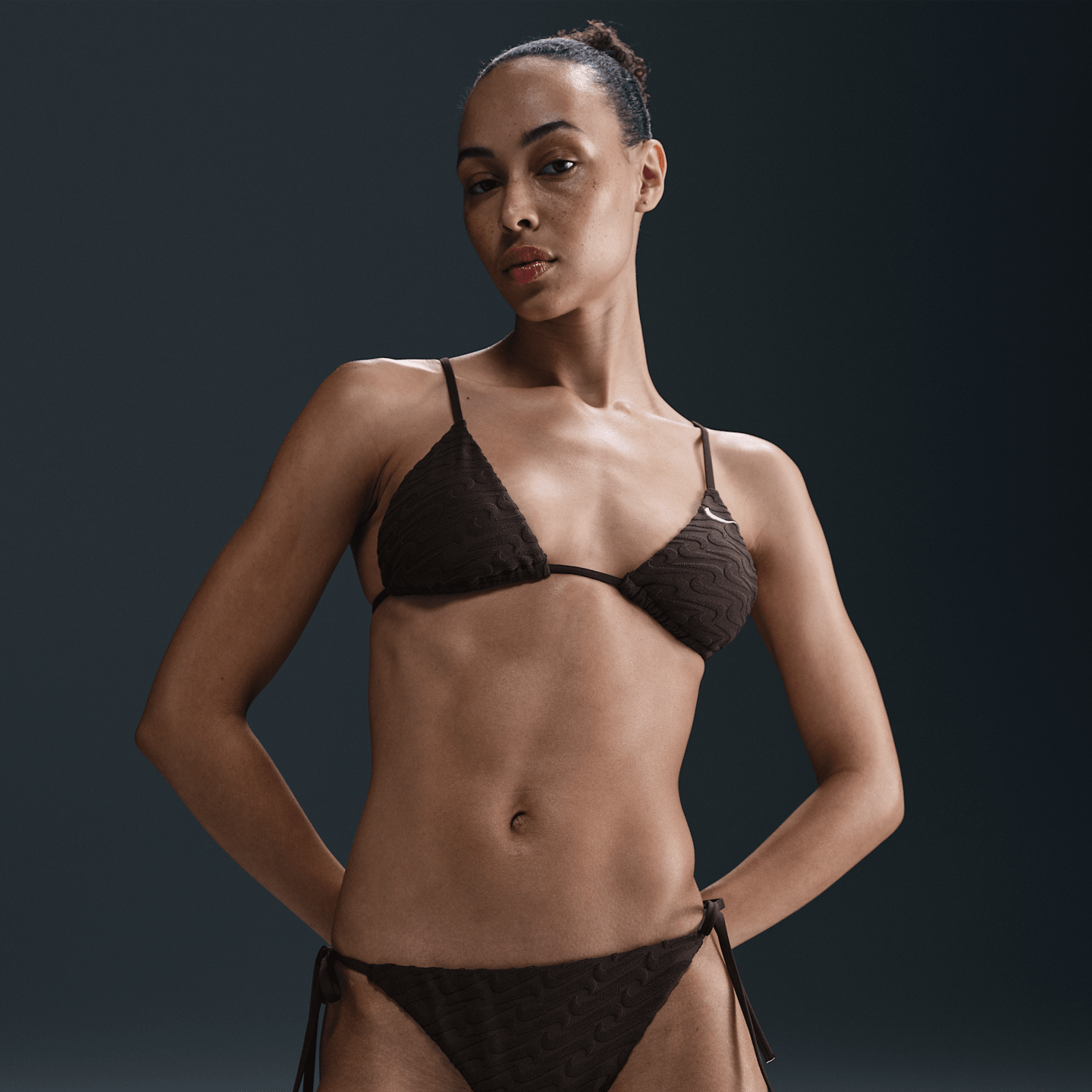 Низ бикини Tie, на завязках, махра — Nike, цвет: Коричневый — фото 2