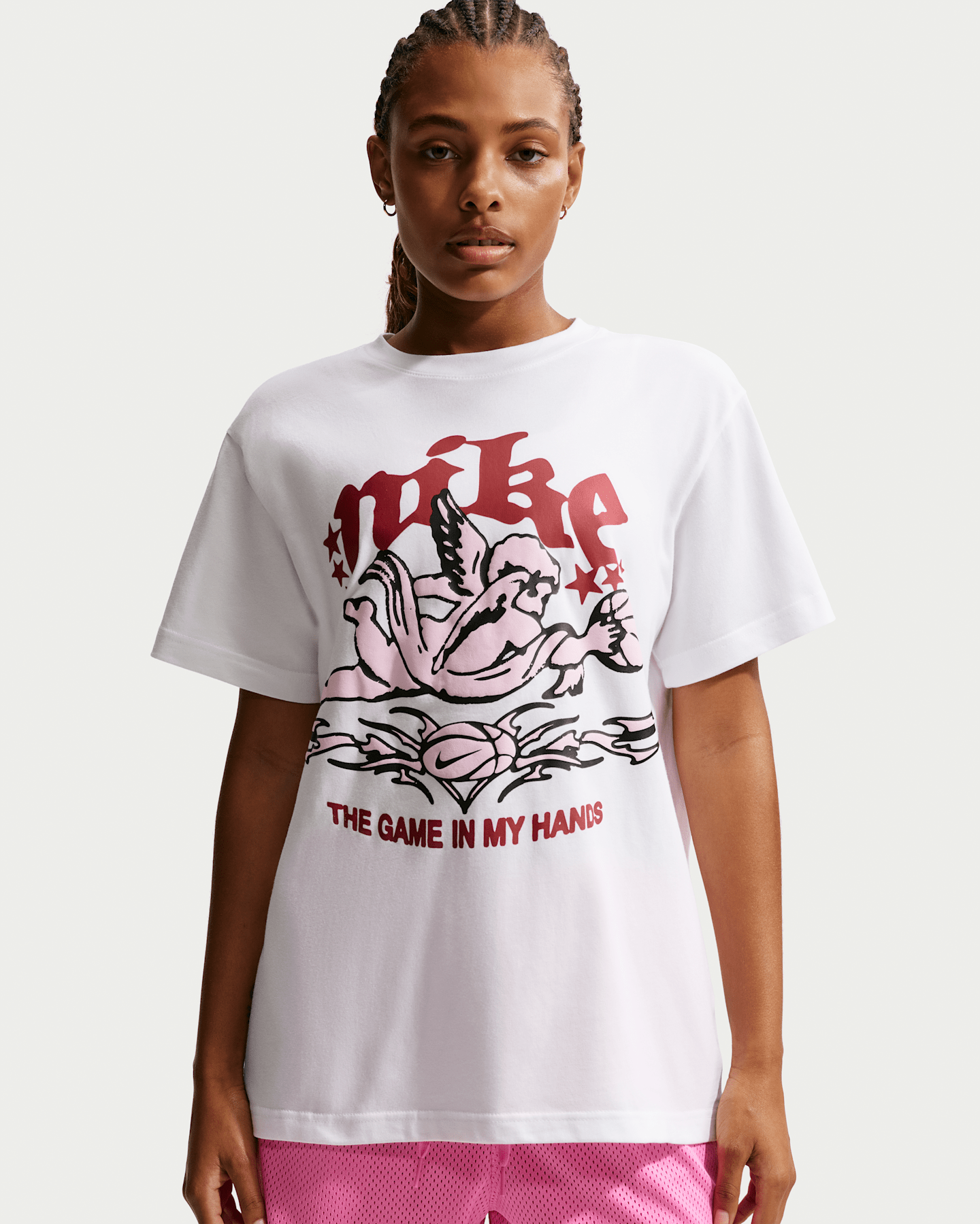 Женская футболка Nike Sportswear с круглым вырезом и коротким рукавом, цвет: Белый — фото 6