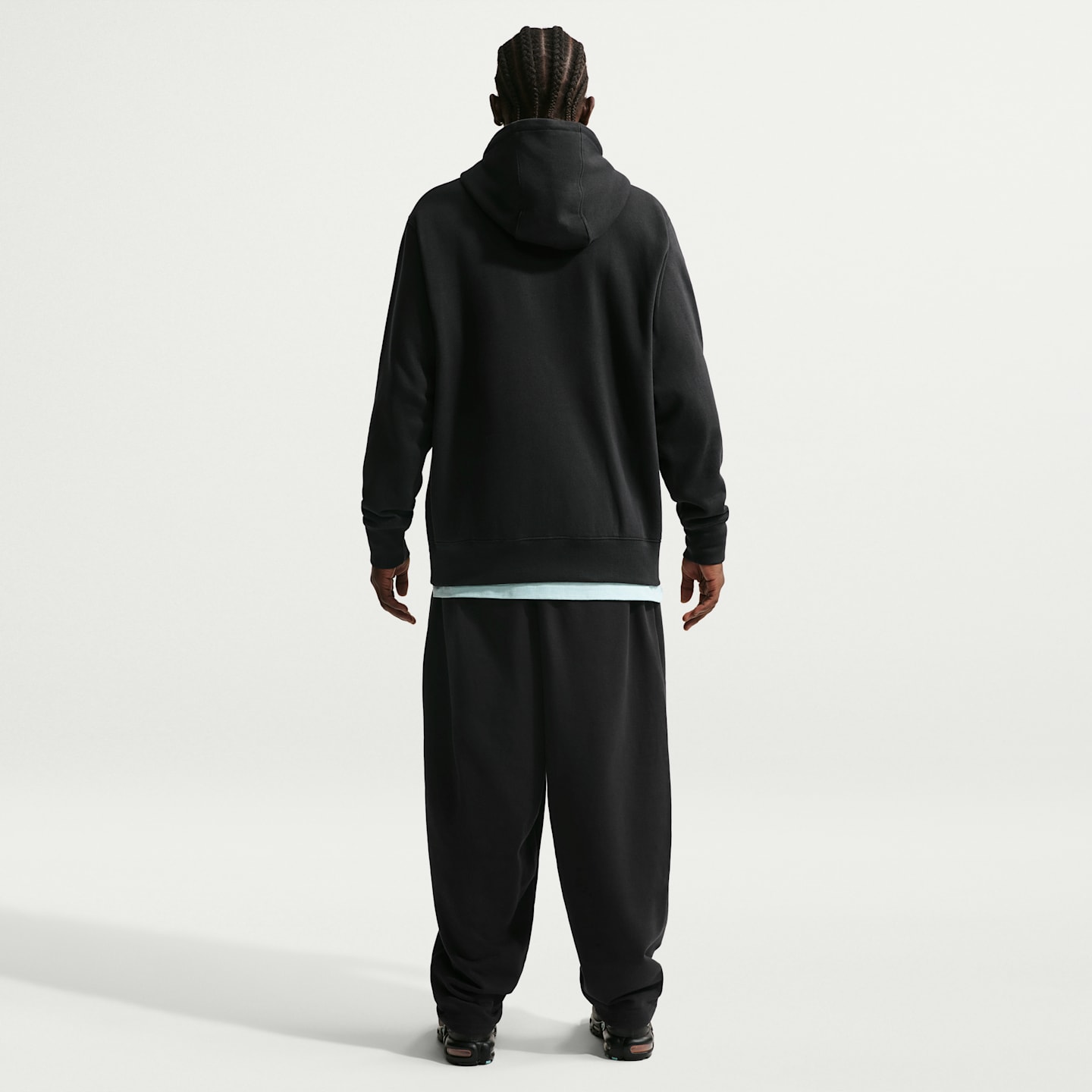 Мужские брюки Nike Sportswear Club из френч терри оверсайз, цвет: Чёрный / Белый — фото 5