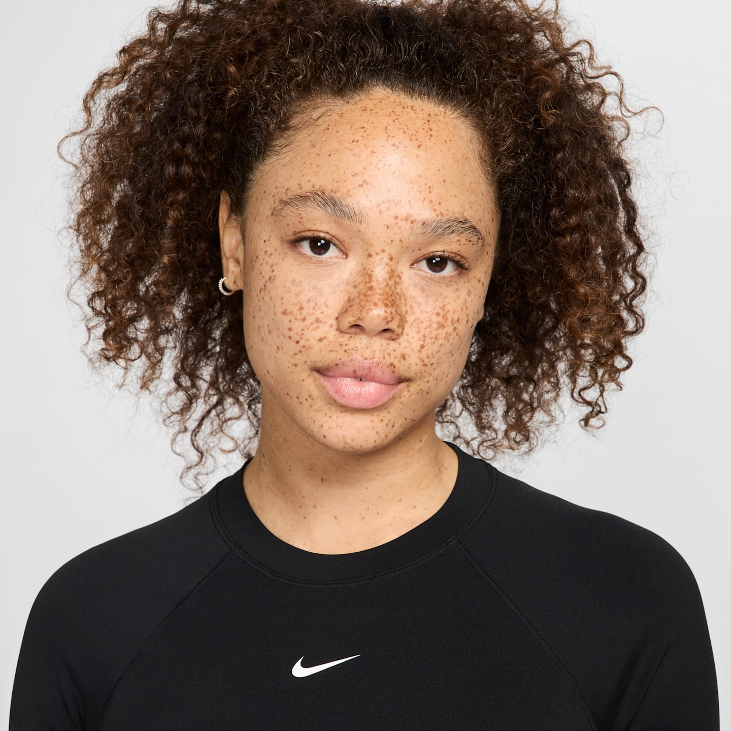 Женский топ Nike Pro Dri-FIT с длинным рукавом, цвет: Чёрный / Белый — фото 3