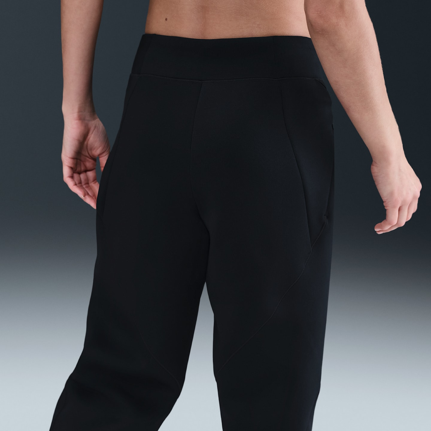 Женские брюки Nike Universa Dri-FIT свободного кроя со средней посадкой, длина 7/8, цвет: Чёрный / Серый — фото 3