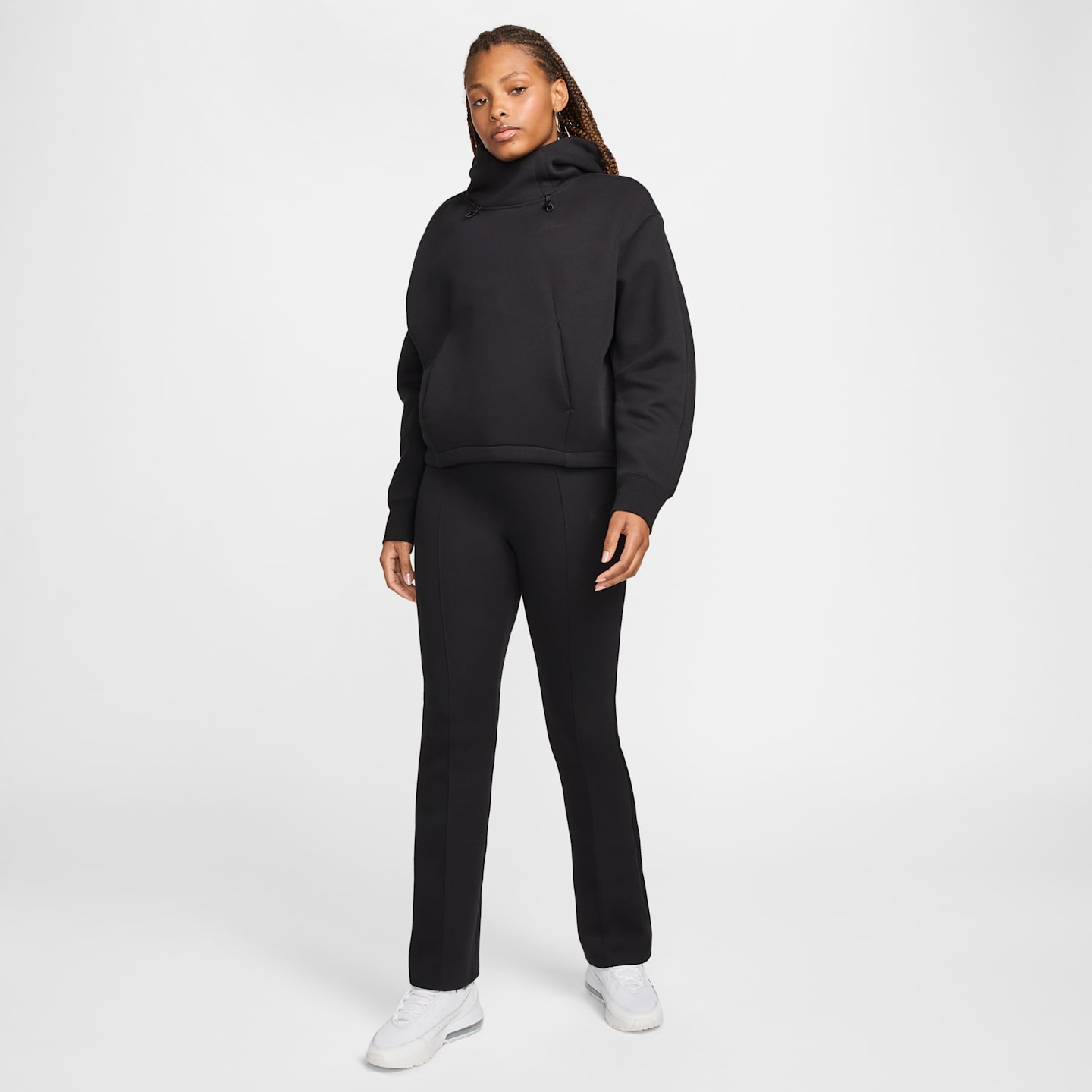 Женское худи Nike Sportswear Tech Fleece оверсайз, цвет: Чёрный — фото 10