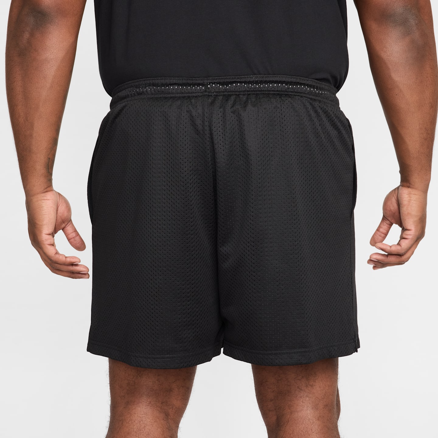 Мужские баскетбольные шорты Nike Dri-FIT из сетки 5, цвет: Чёрный / Белый — фото 9