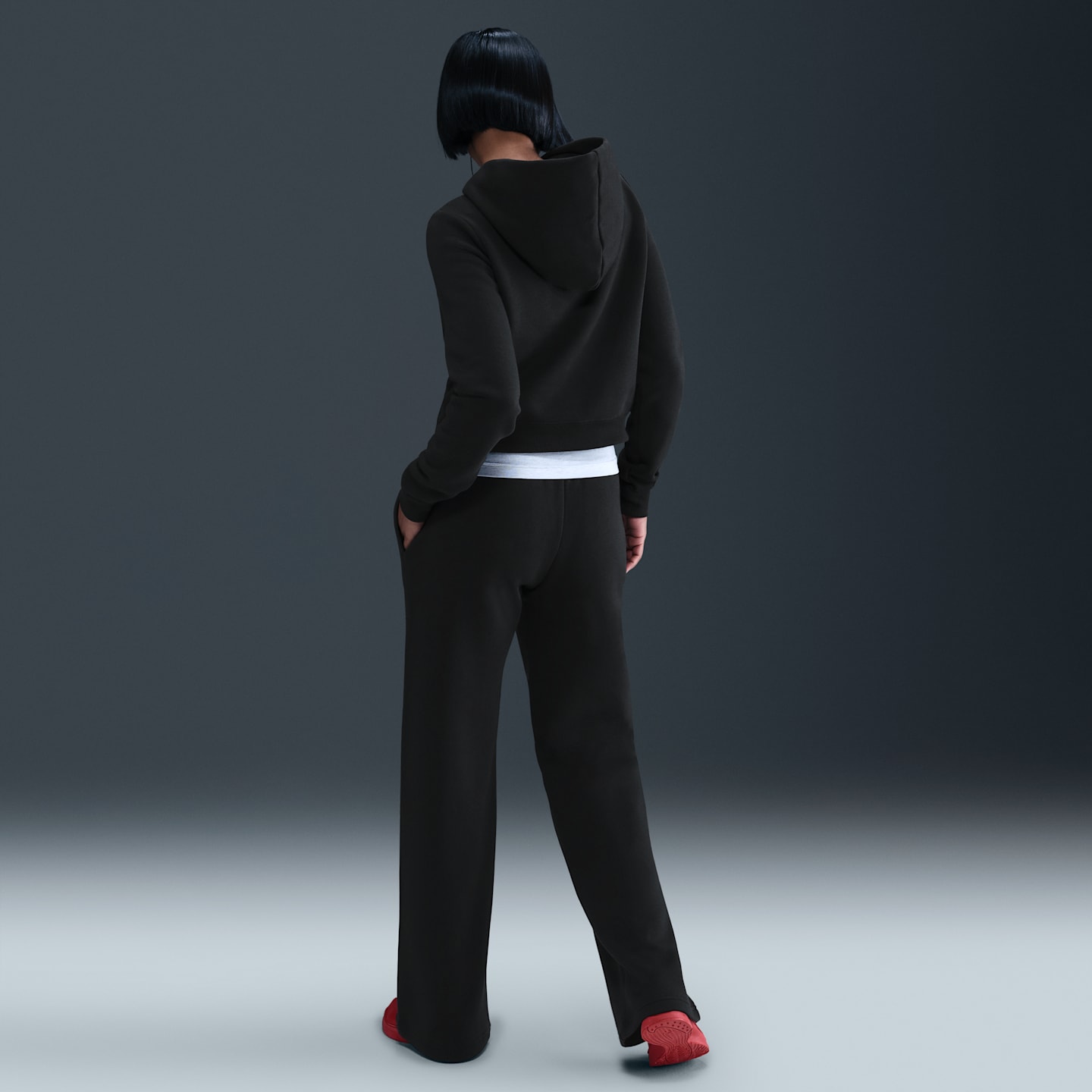 Женское худи Nike Sportswear Phoenix Fleece Shrunken, цвет: Чёрный — фото 5