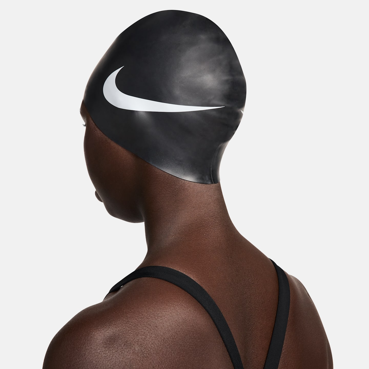Силиконовая шапочка для плавания Nike Swim, цвет: Чёрный — фото 2