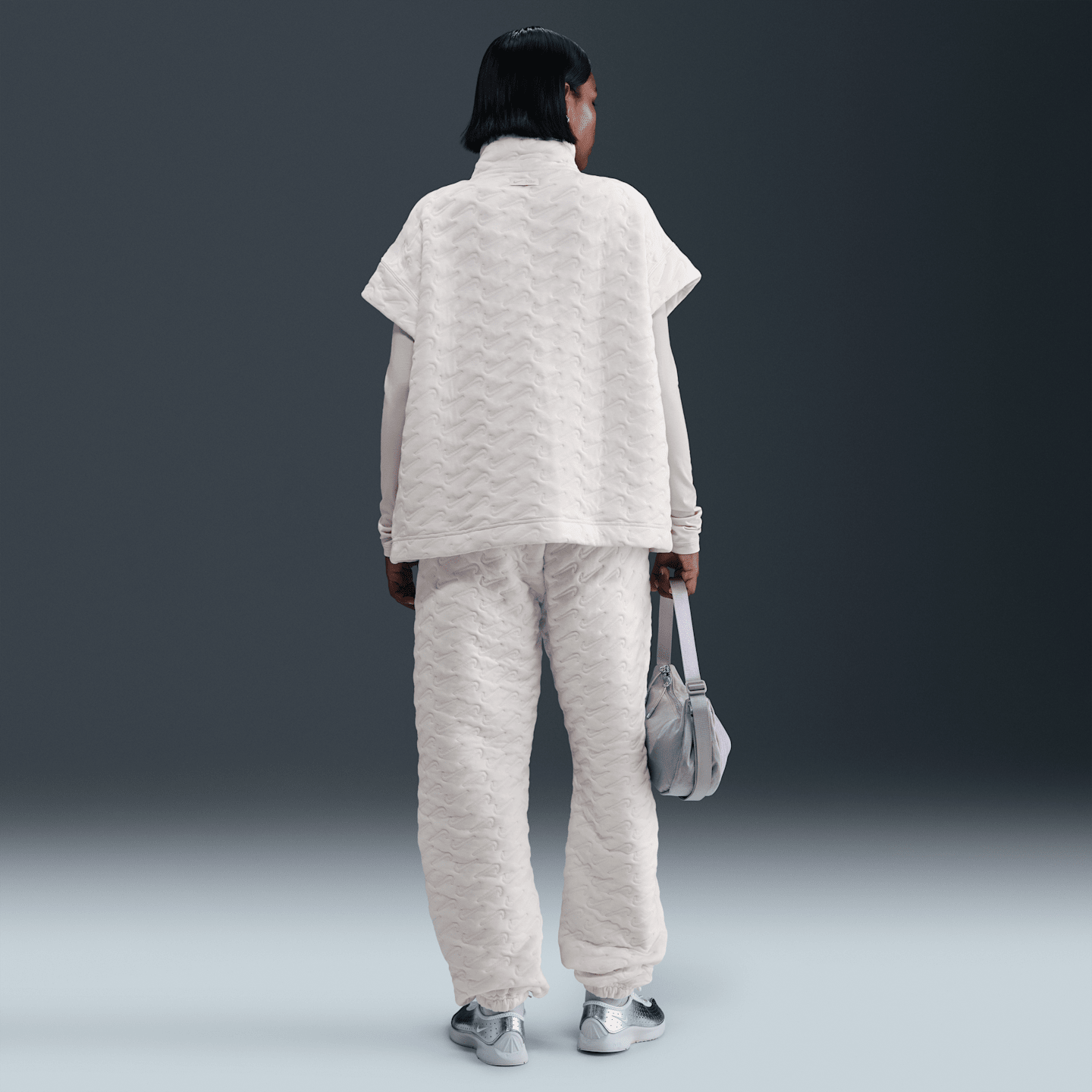 Женский жилет Nike Sportswear Phoenix Fleece Oversized Jacquard, цвет: Молочный — фото 5