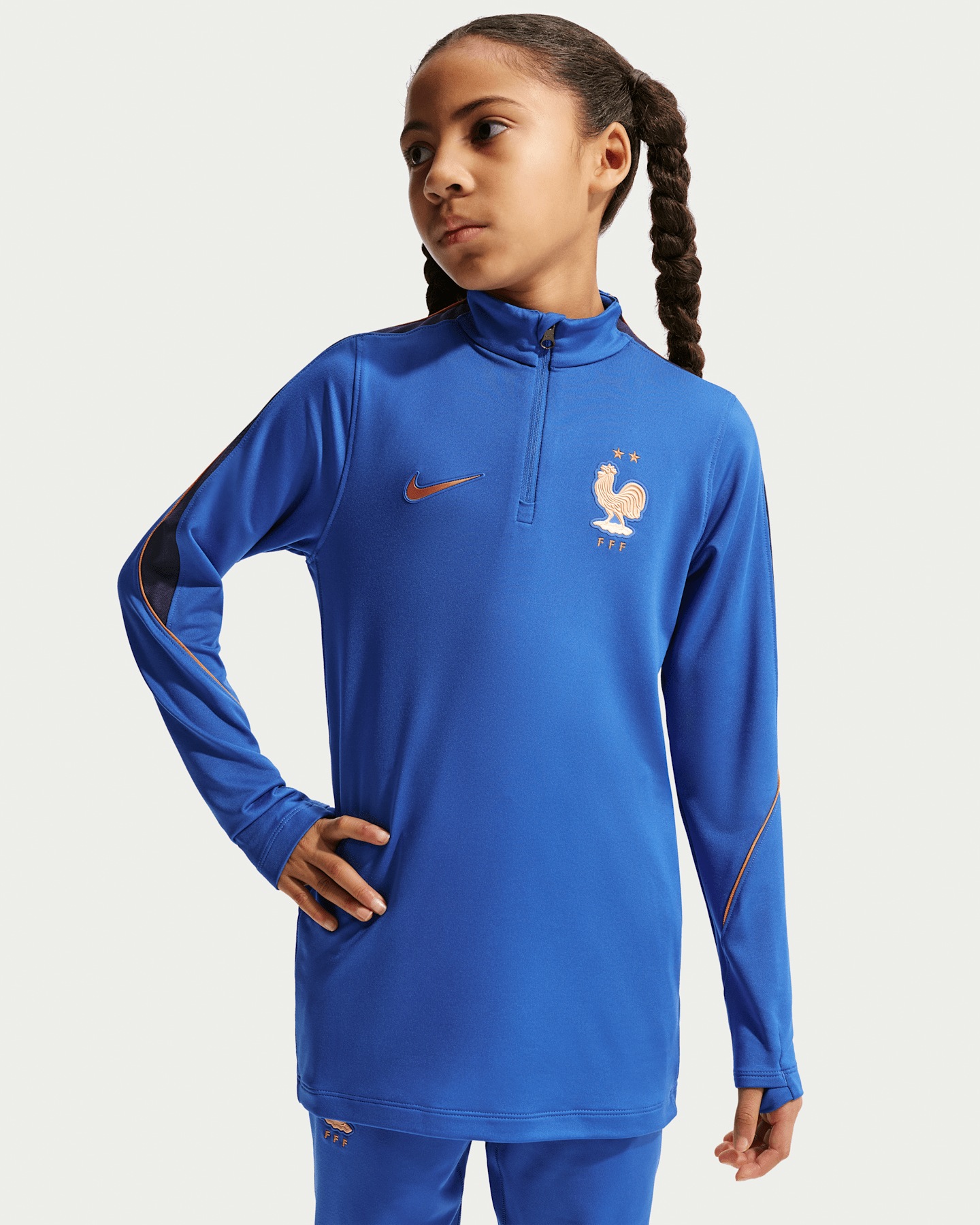 Детский топ Nike FFF Strike Dri-FIT Soccer Drill Top, цвет: Королевский синий / Синий — фото 6