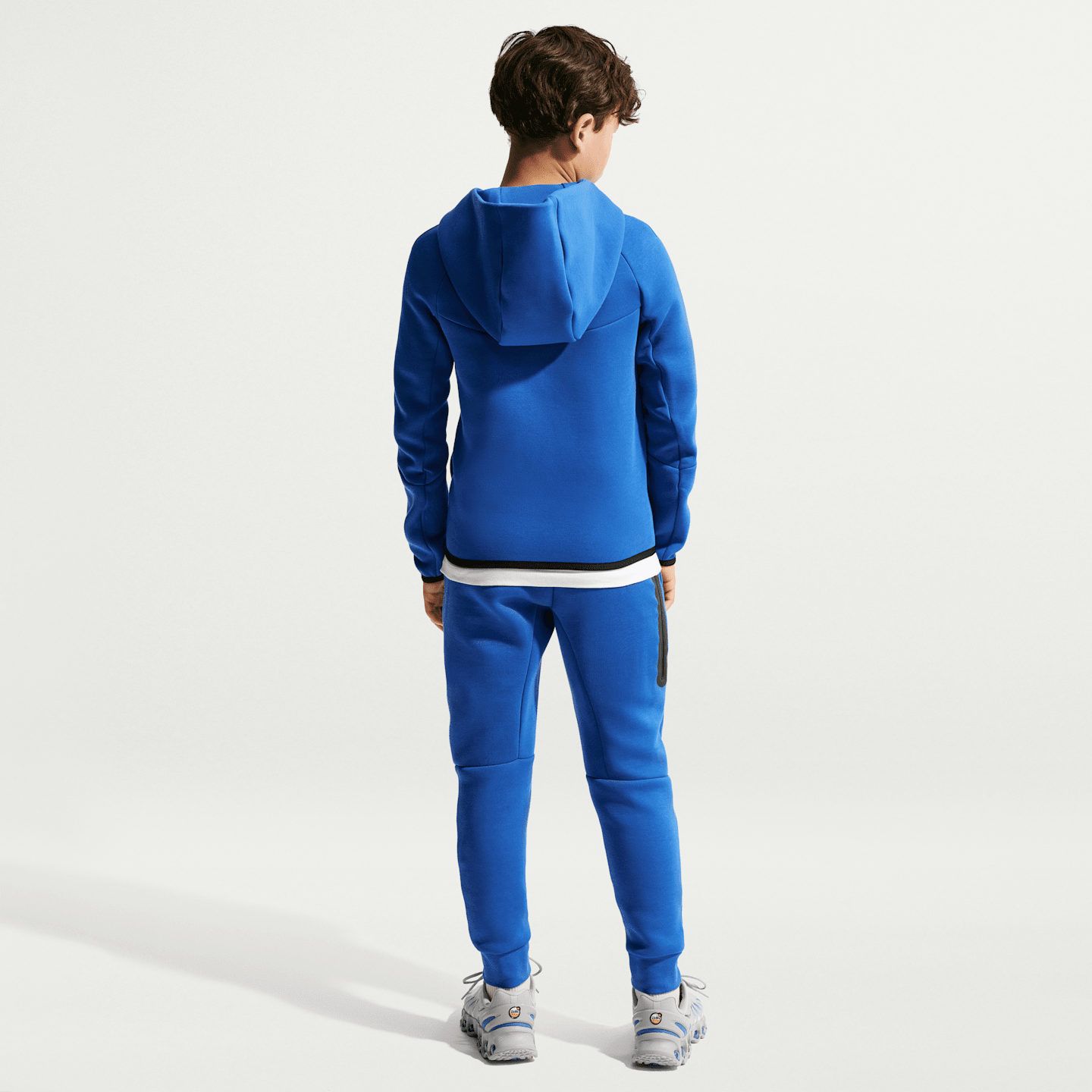 Детское футбольное худи на молнии Nike FFF Tech Fleece для мальчиков, цвет: Королевский синий / Медный — фото 5