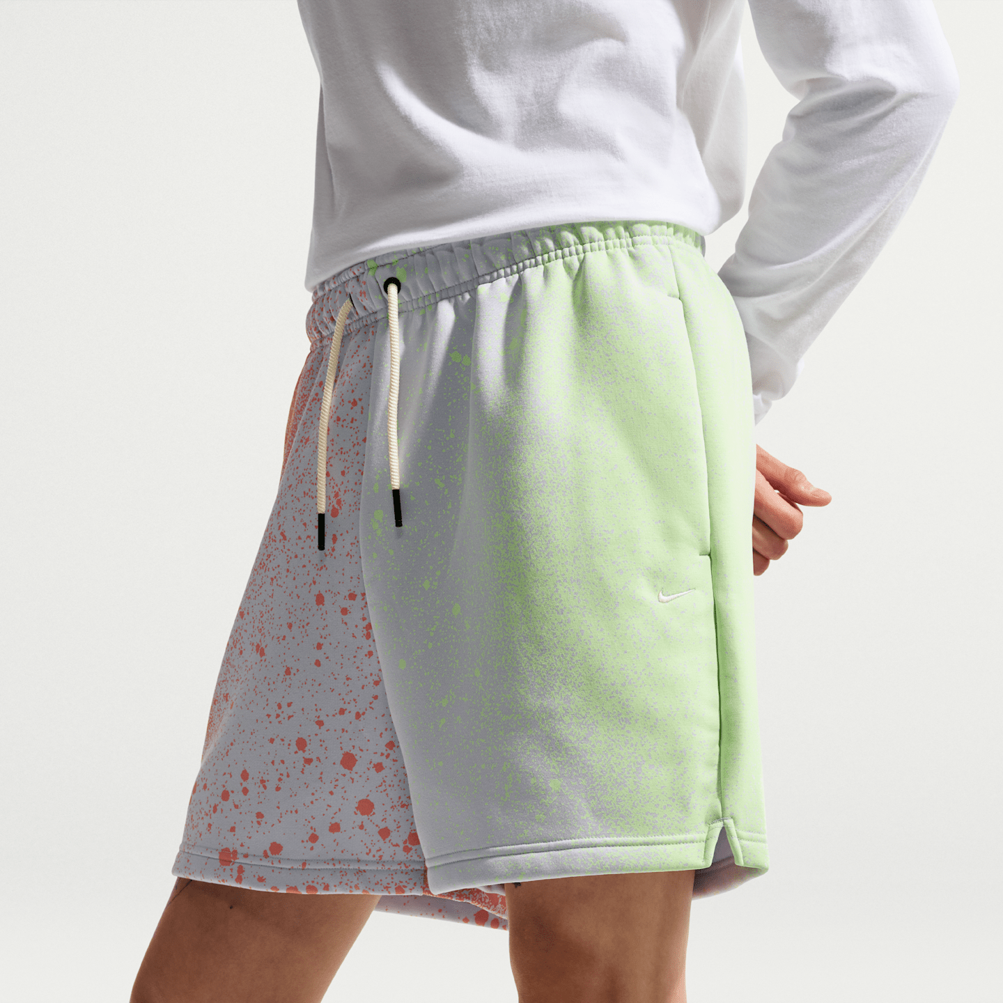 Мужские шорты Nike Standard Issue Therma-FIT Fleece Basketball 5" Shorts, цвет: Серый / Оранжевый — фото 3