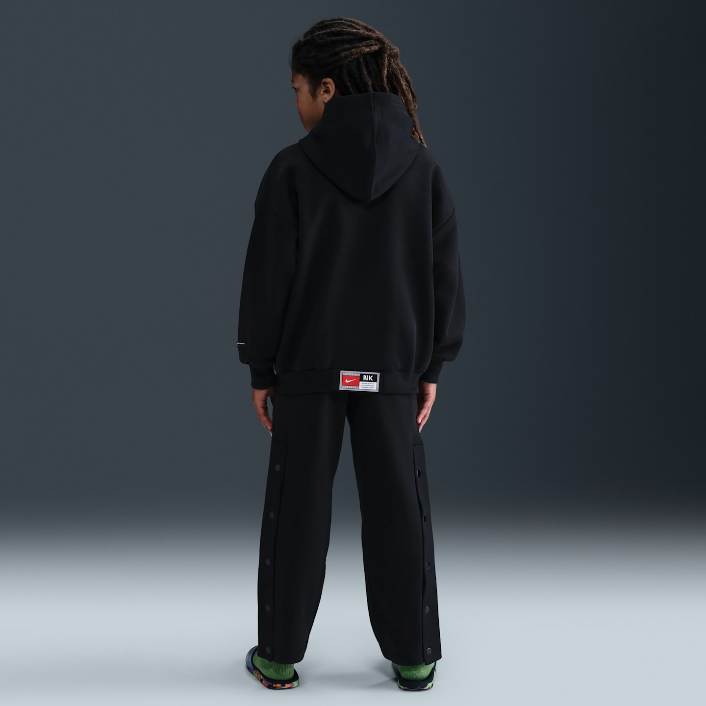 Детское худи-пуловер Nike Culture of Basketball Fleece, цвет: Чёрный / Зелёный — фото 5