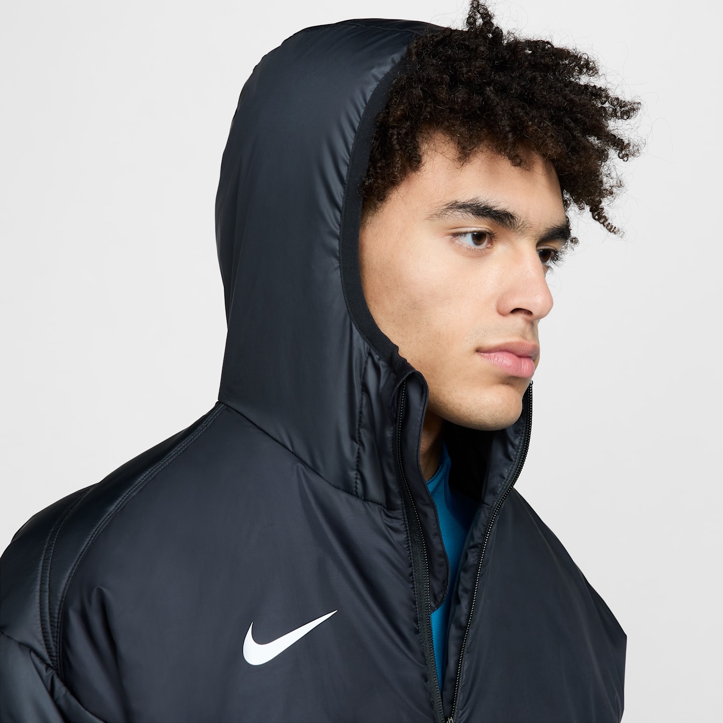 Мужская футбольная куртка Nike Academy Pro 24 Fall Therma-FIT, цвет: Чёрный / Белый — фото 6