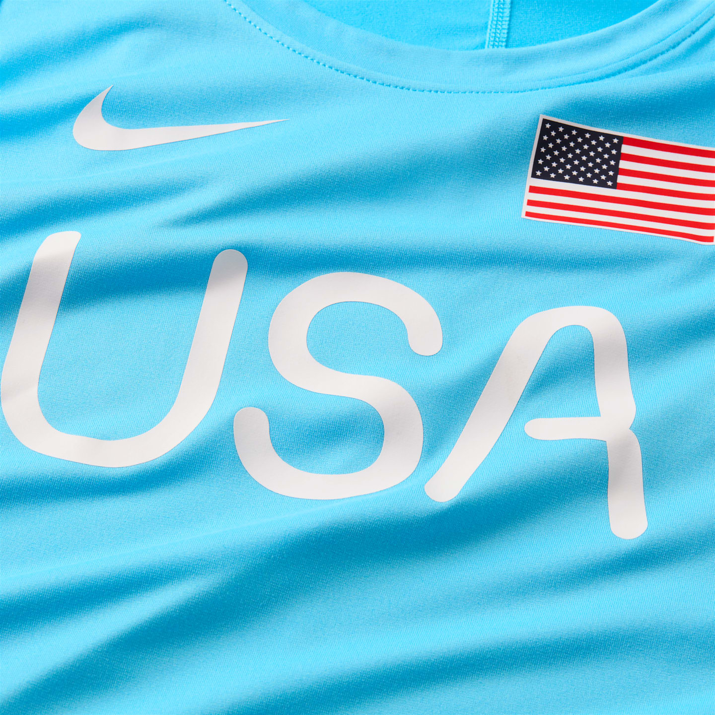 Женская беговая майка Nike USA One Dri-FIT, цвет: Синий / Королевский синий — фото 8