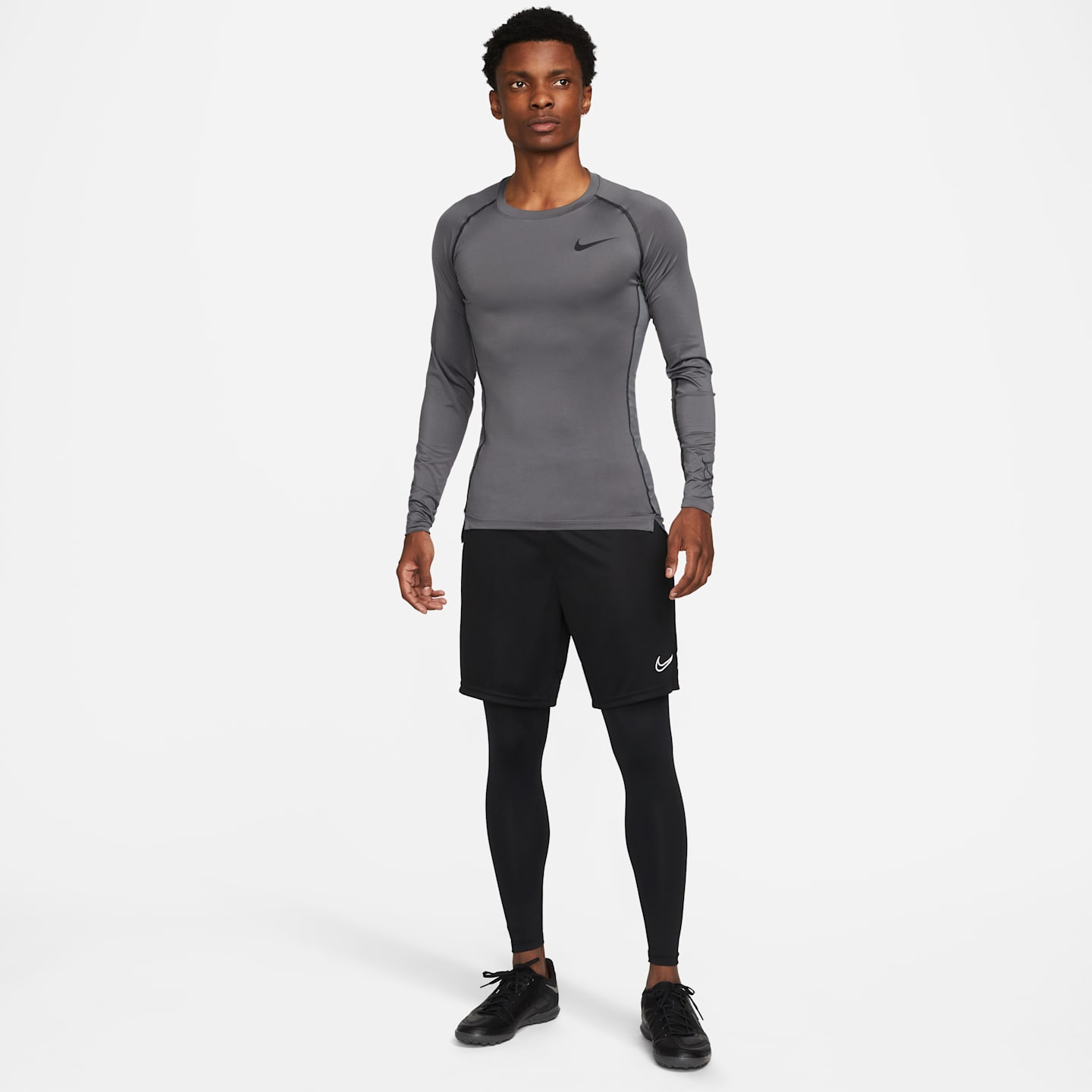 Мужские футбольные брюки вратаря Nike Dri-FIT Gardien 1, цвет: Чёрный / Белый — фото 4