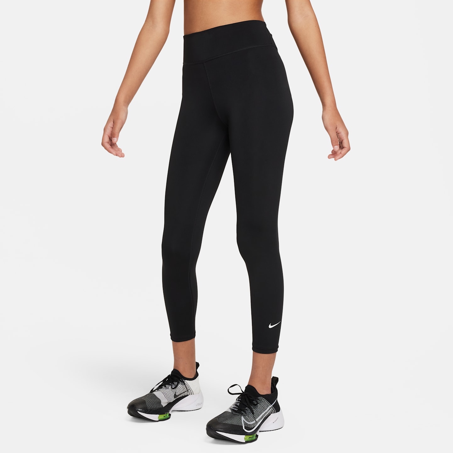 Леггинсы Nike Dri-FIT One для девочек, цвет: Чёрный / Белый