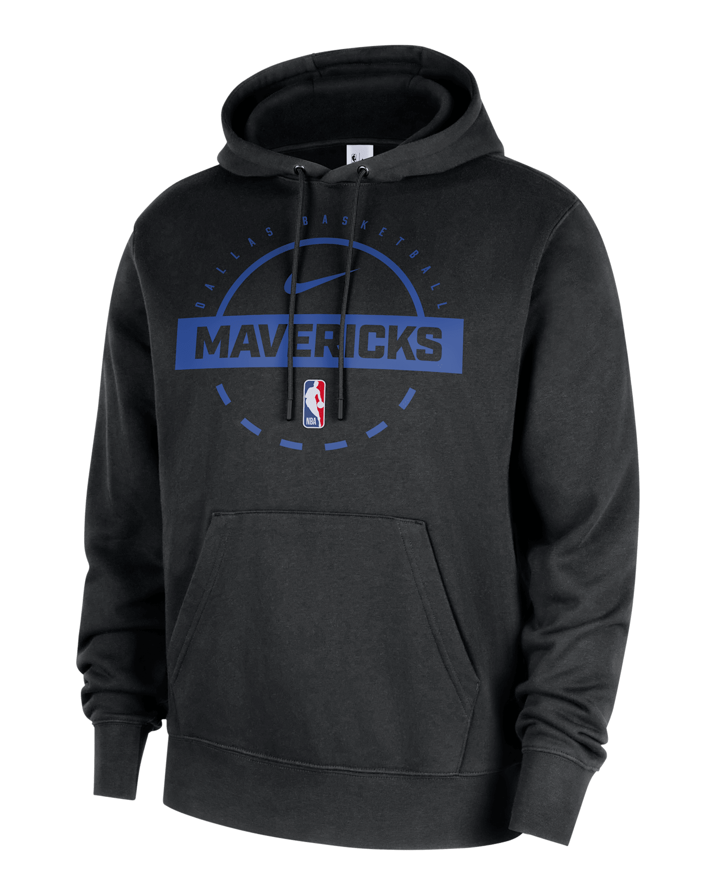 Мужское худи Nike Dallas Mavericks Club NBA Practice Pullover, цвет: Чёрный / Королевский синий — фото 4