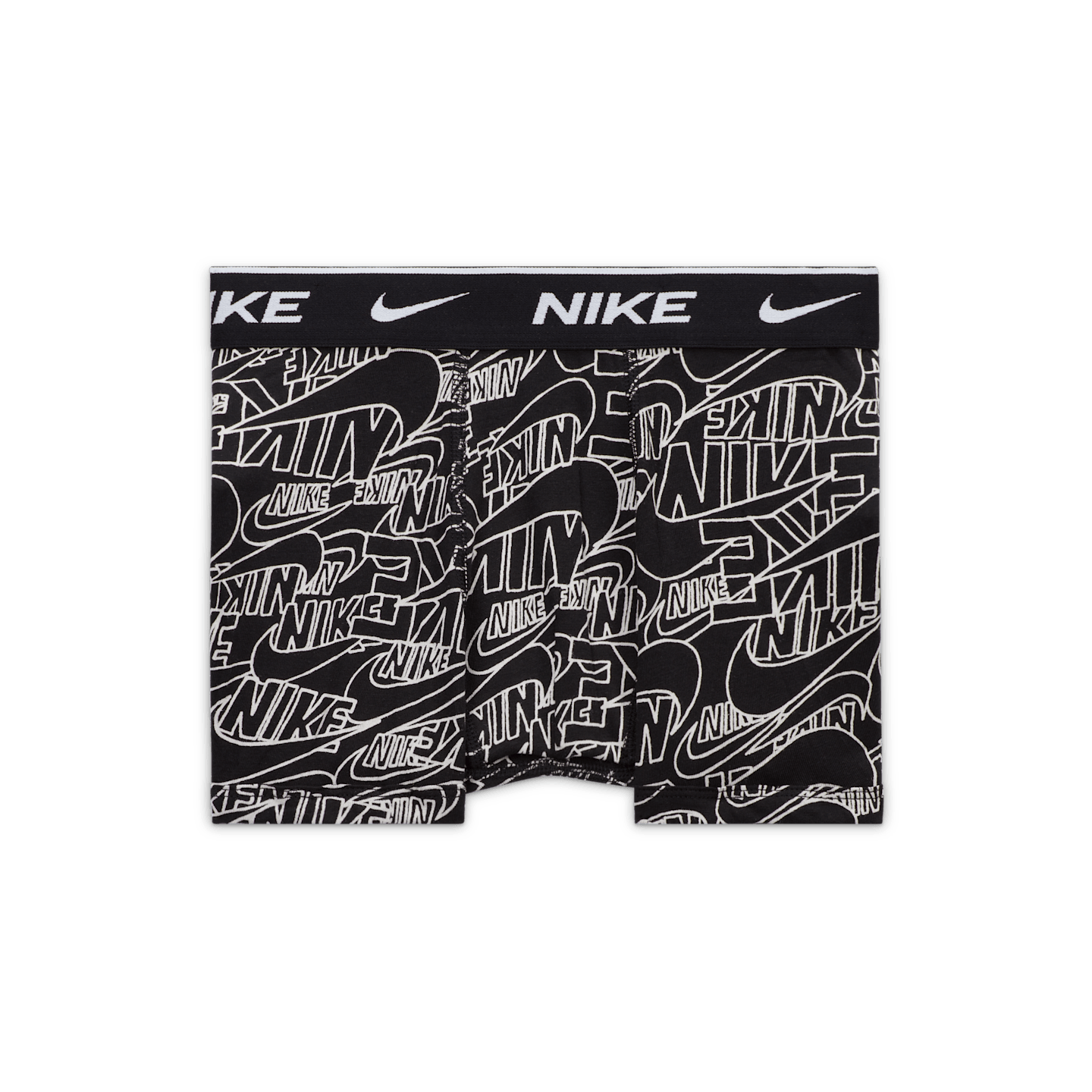Детские хлопковые боксёры Nike Dri-FIT Everyday с принтом, 3 шт, цвет: Серый меланжевый / Чёрный — фото 2
