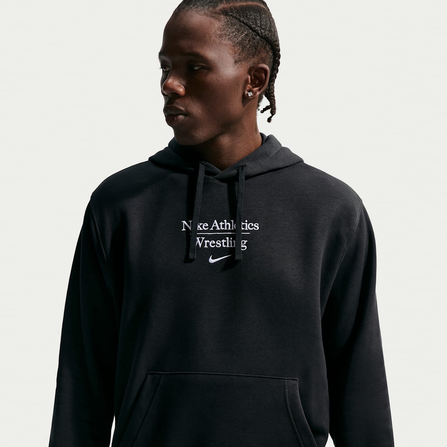 Мужское борцовское худи-пуловер Nike, цвет: Чёрный — фото 1