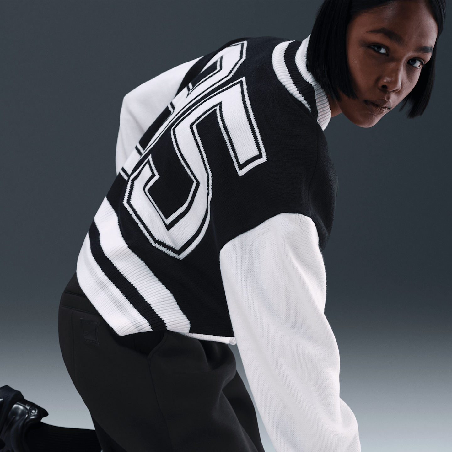 Женский кардиган Nike Sportswear, цвет: Чёрный / Молочный — фото 3