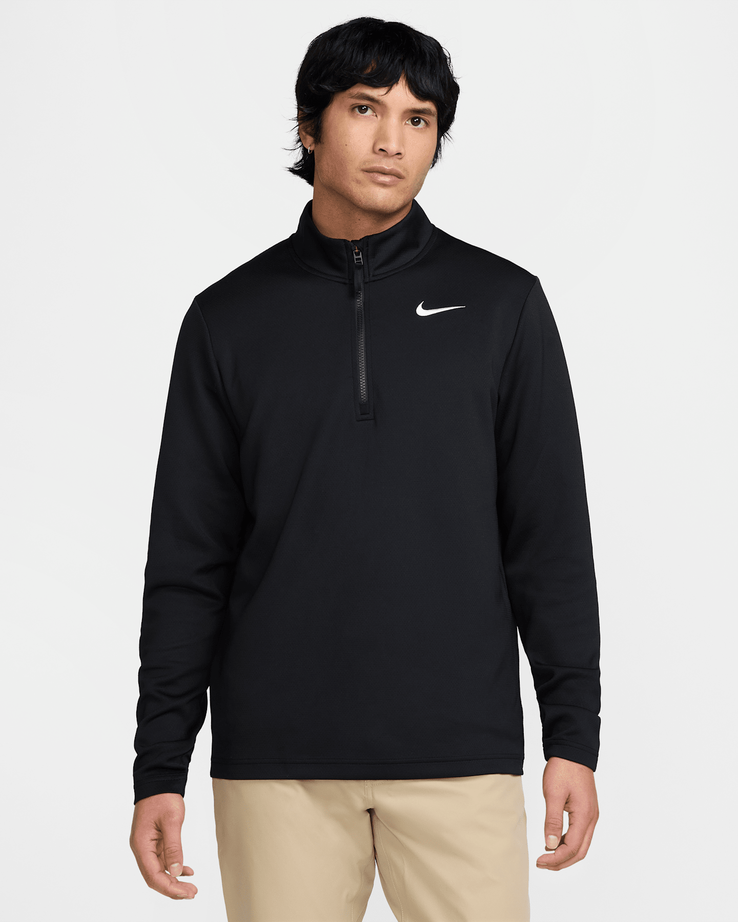 Мужской топ для гольфа Nike Victory Dri-FIT на молнии 1/2, цвет: Чёрный / Белый — фото 12