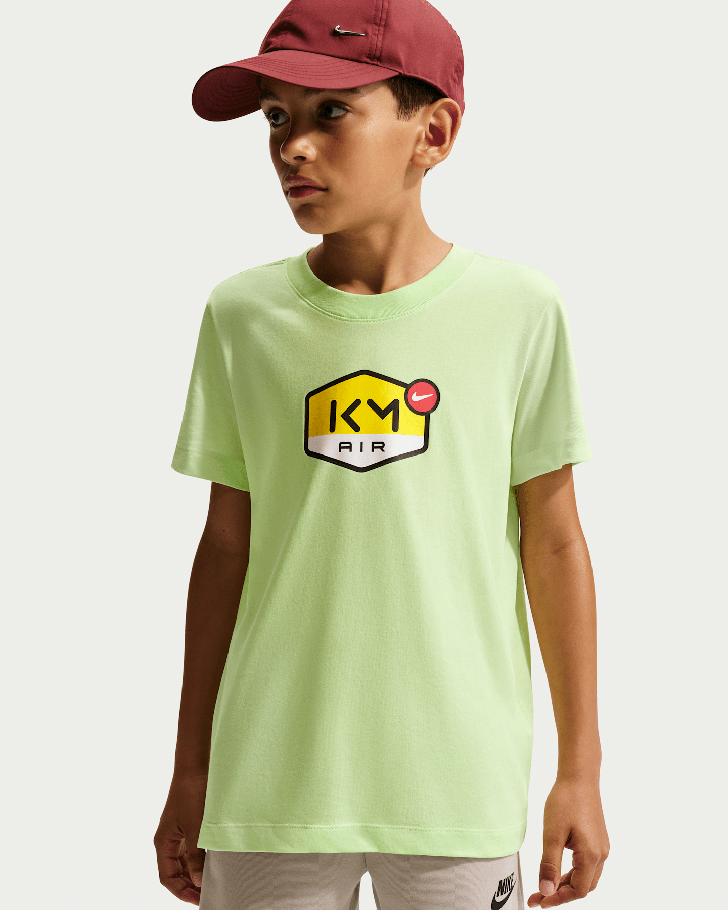 Детская футболка Nike Kylian Mbappé Dri-FIT, цвет: Светлый лаймовый — фото 6