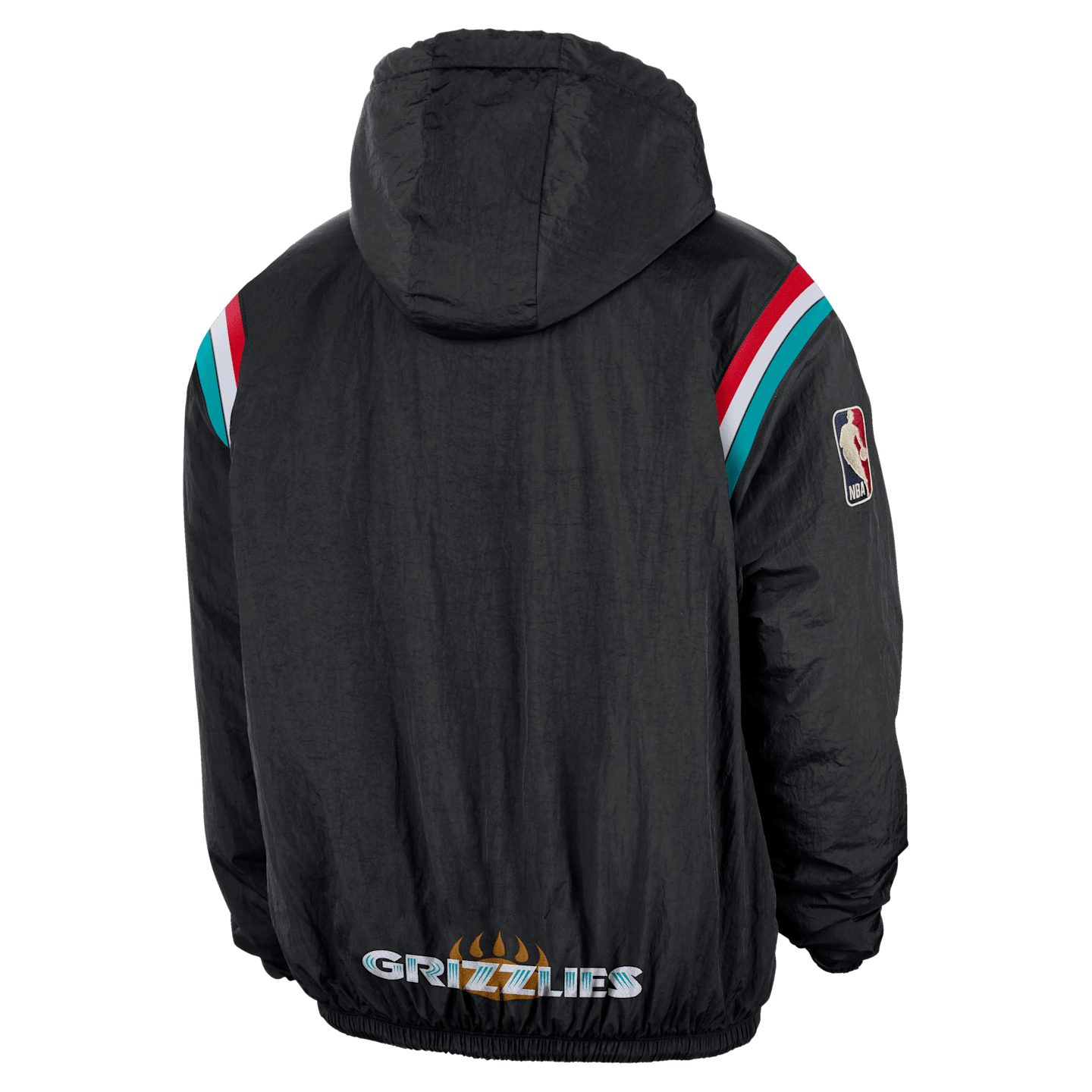 Мужское худи Nike Therma-FIT NBA Memphis Grizzlies Hardwood Classics на молнии 1/2, цвет: Чёрный — фото 2