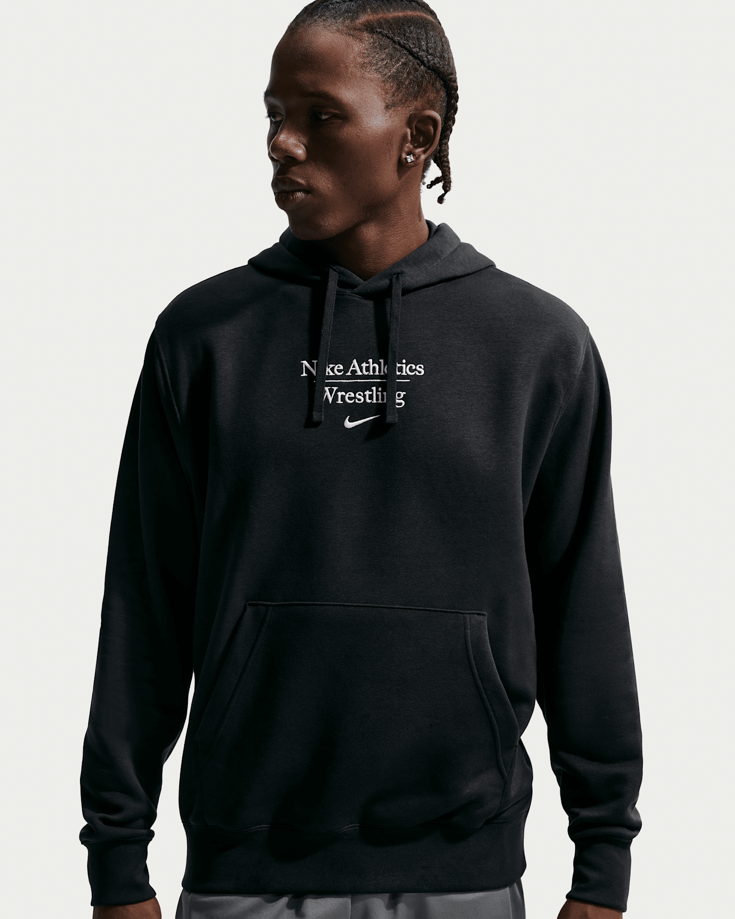Мужское борцовское худи-пуловер Nike, цвет: Чёрный — фото 6