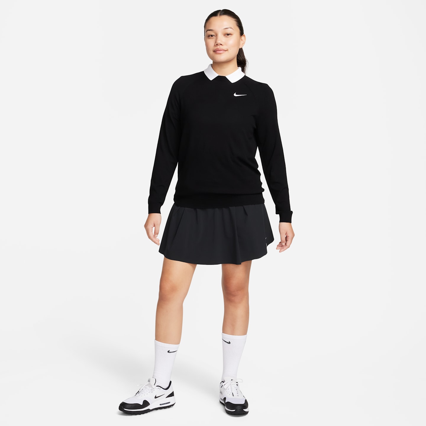 Женский свитер Nike Tour Golf Sweater, цвет: Чёрный / Белый — фото 5