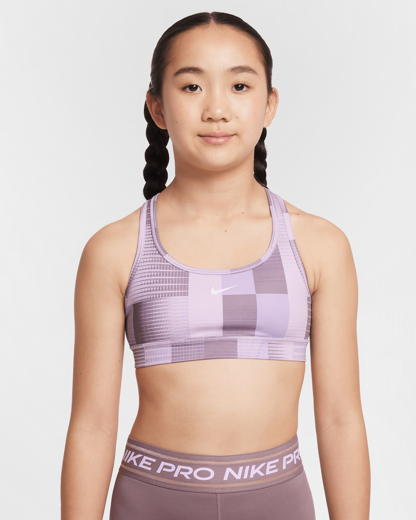 Детский двусторонний спортивный бра для девочек Nike Pro Dri-FIT, цвет: Белый — фото 8