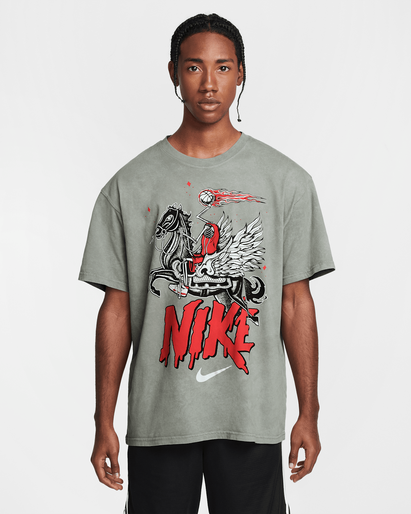 Мужская баскетбольная футболка Nike Max90, цвет: Оловянный — фото 11