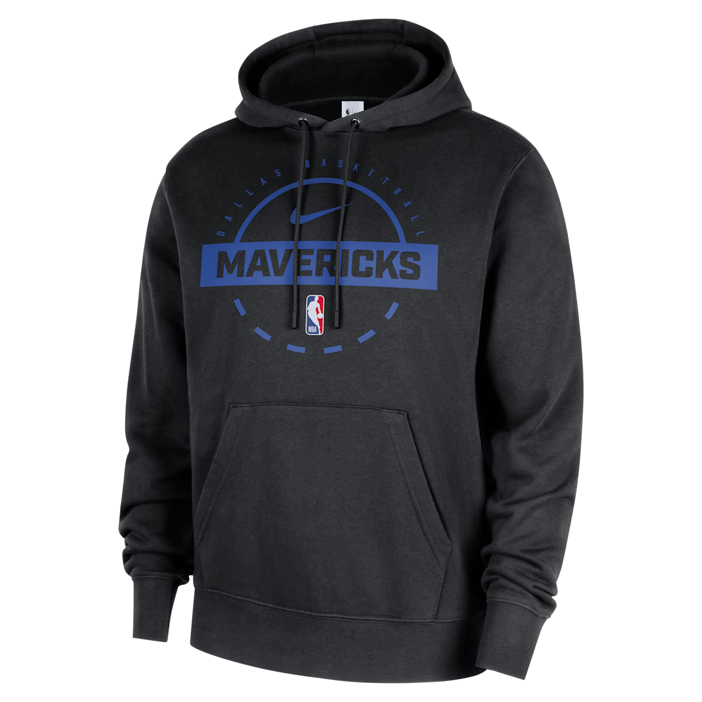 Мужское худи Nike Dallas Mavericks Club NBA Practice Pullover, цвет: Чёрный / Королевский синий — фото 1
