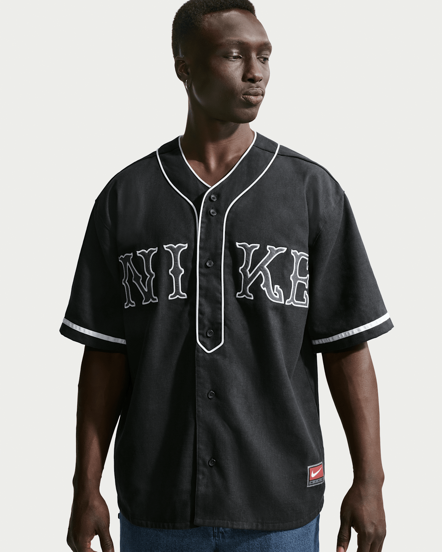 Мужской топ Nike Life Vintage Sport с коротким рукавом, цвет: Чёрный / Белый — фото 6