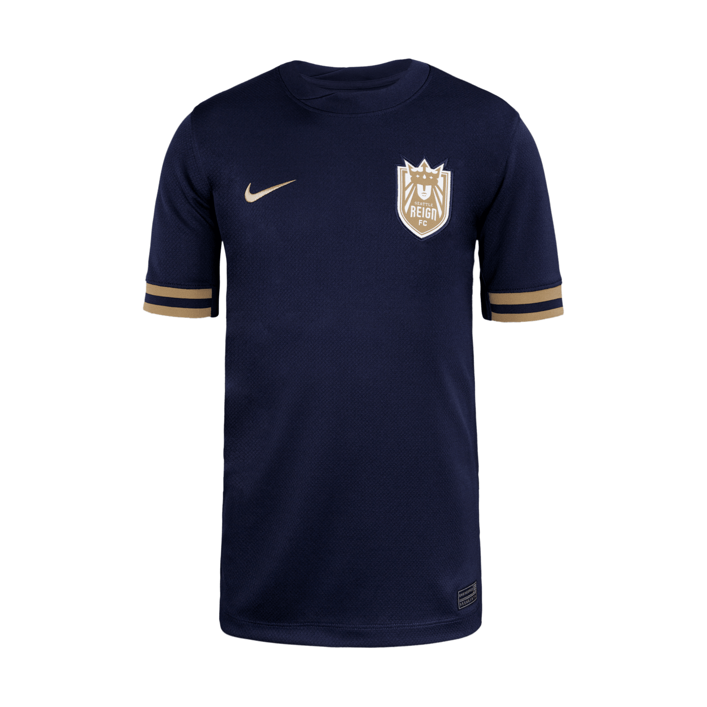 Детский топ Nike Seattle Reign FC 2025 Stadium Away Dri-FIT Nwsl Replica Jersey, цвет: Синий / Золотой — фото 1
