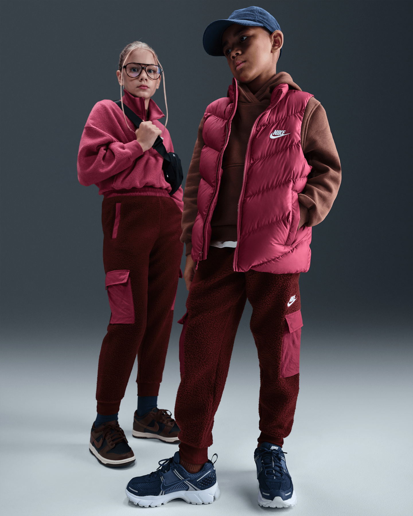 Детские брюки Nike Sportswear Club Fleece Cargo, цвет: Красный / Свекольный — фото 8