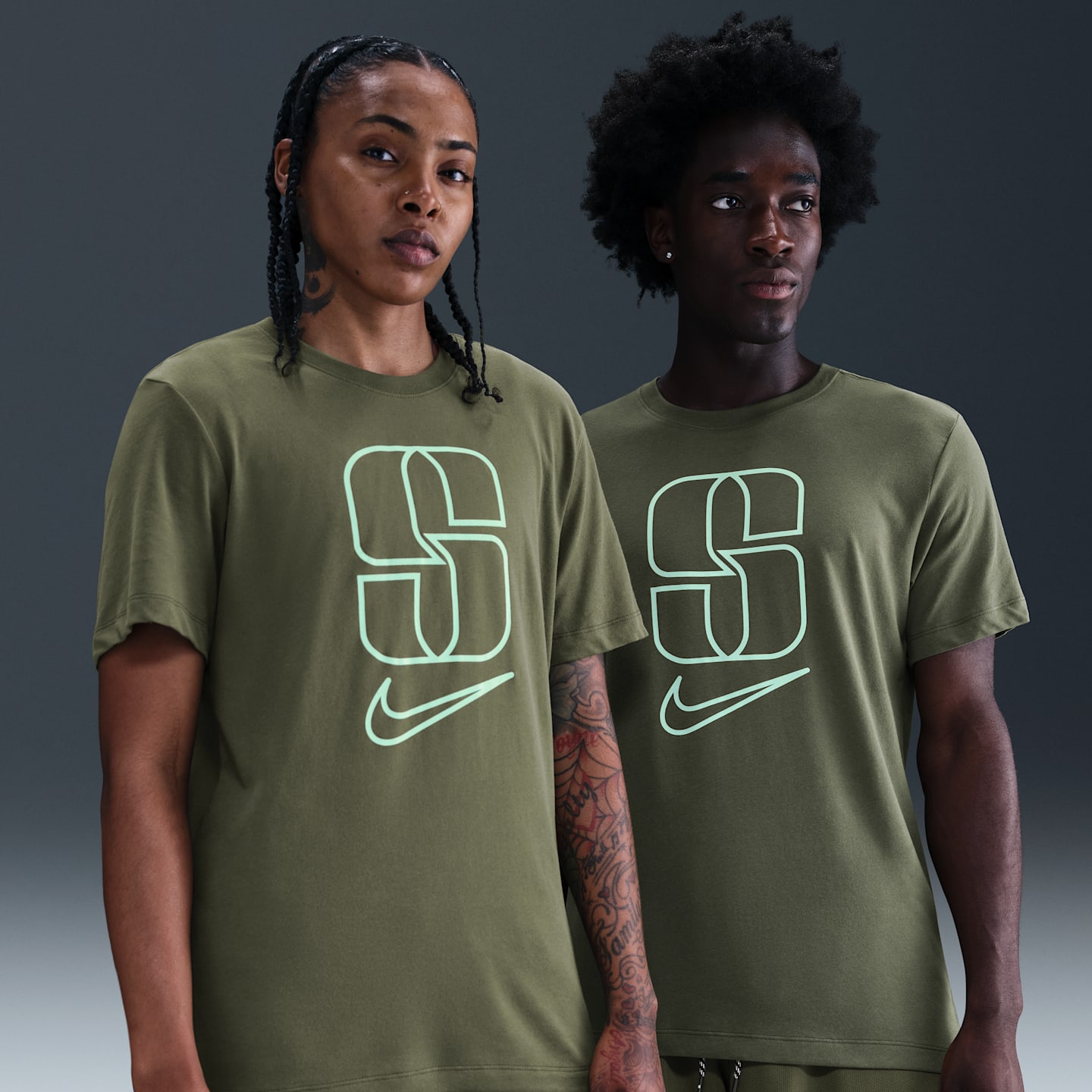 Мужская баскетбольная футболка Nike Sabrina Dri-FIT, цвет: Средний оливковый — фото 1