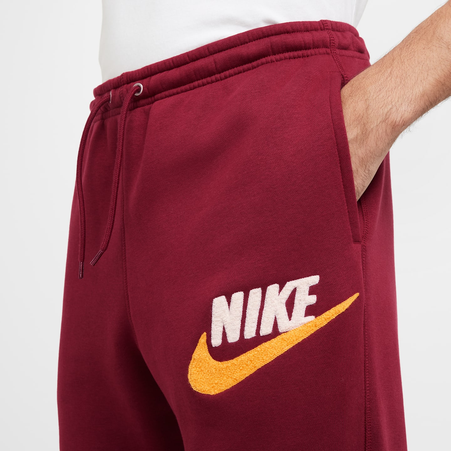 Мужские флисовые джоггеры Nike Club, цвет: Красный — фото 3