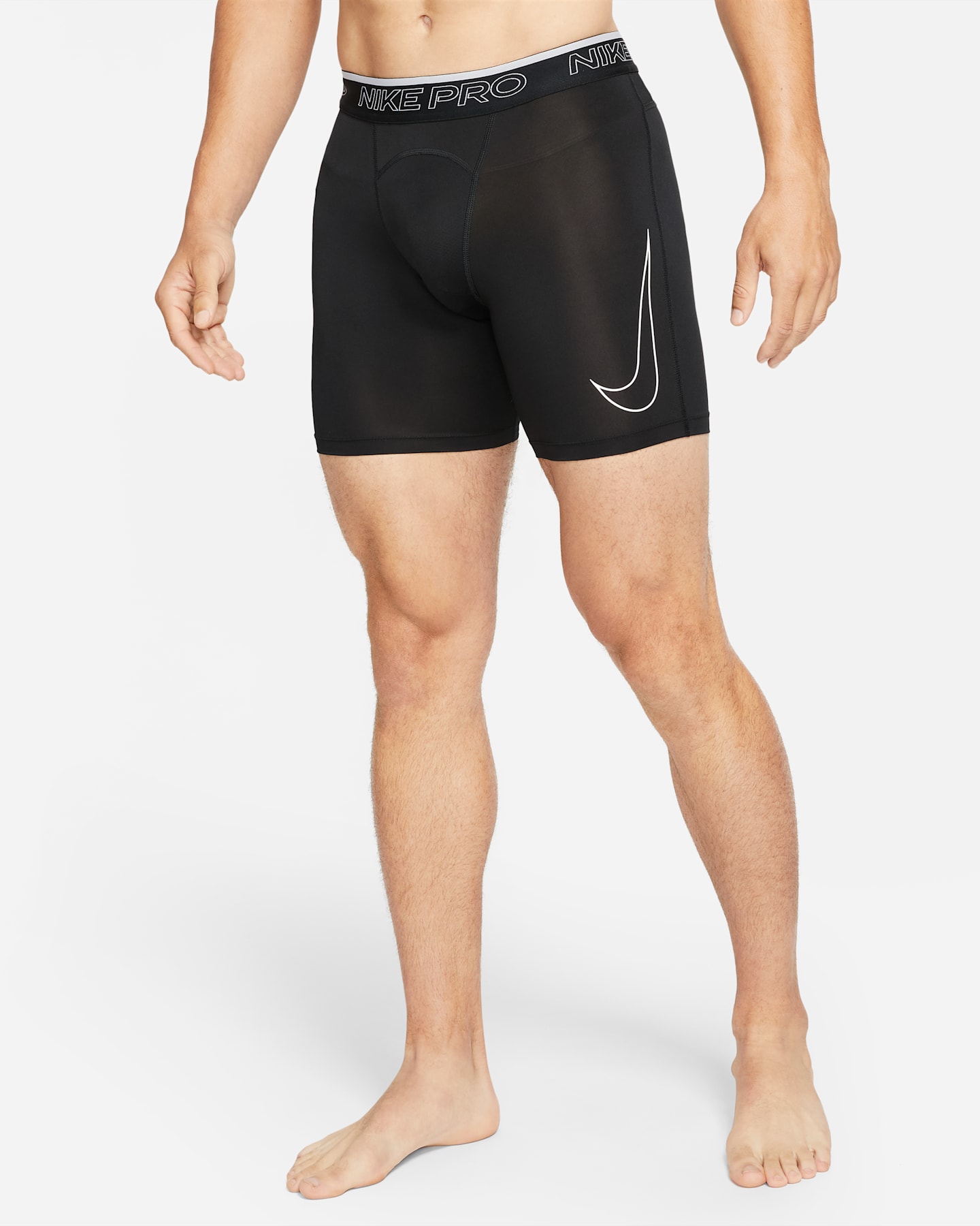 Мужские шорты Nike Pro Dri-FIT, цвет: Чёрный / Белый — фото 13
